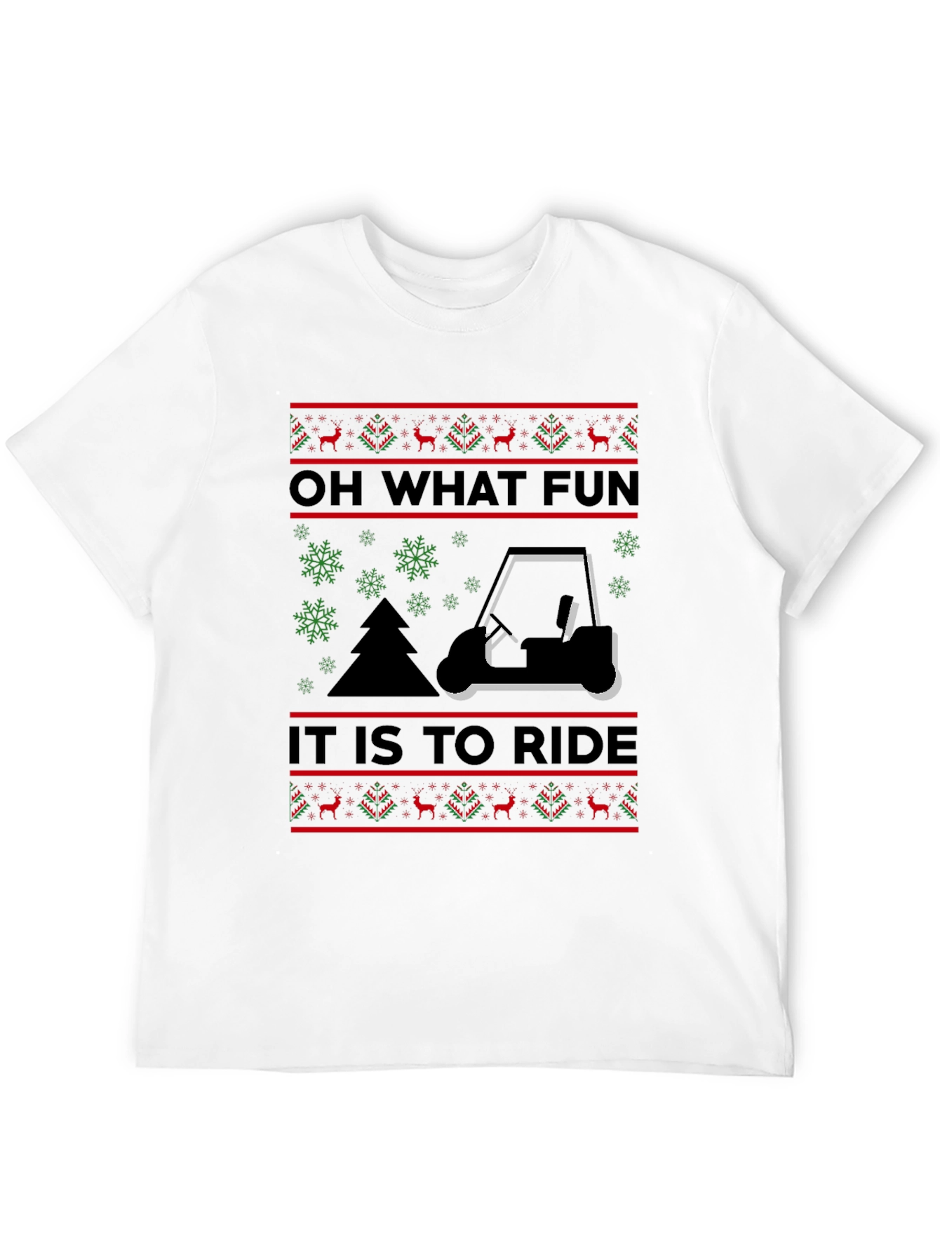 Festive Golf Cart T-Shirt: Oh What Fun to Ride!
