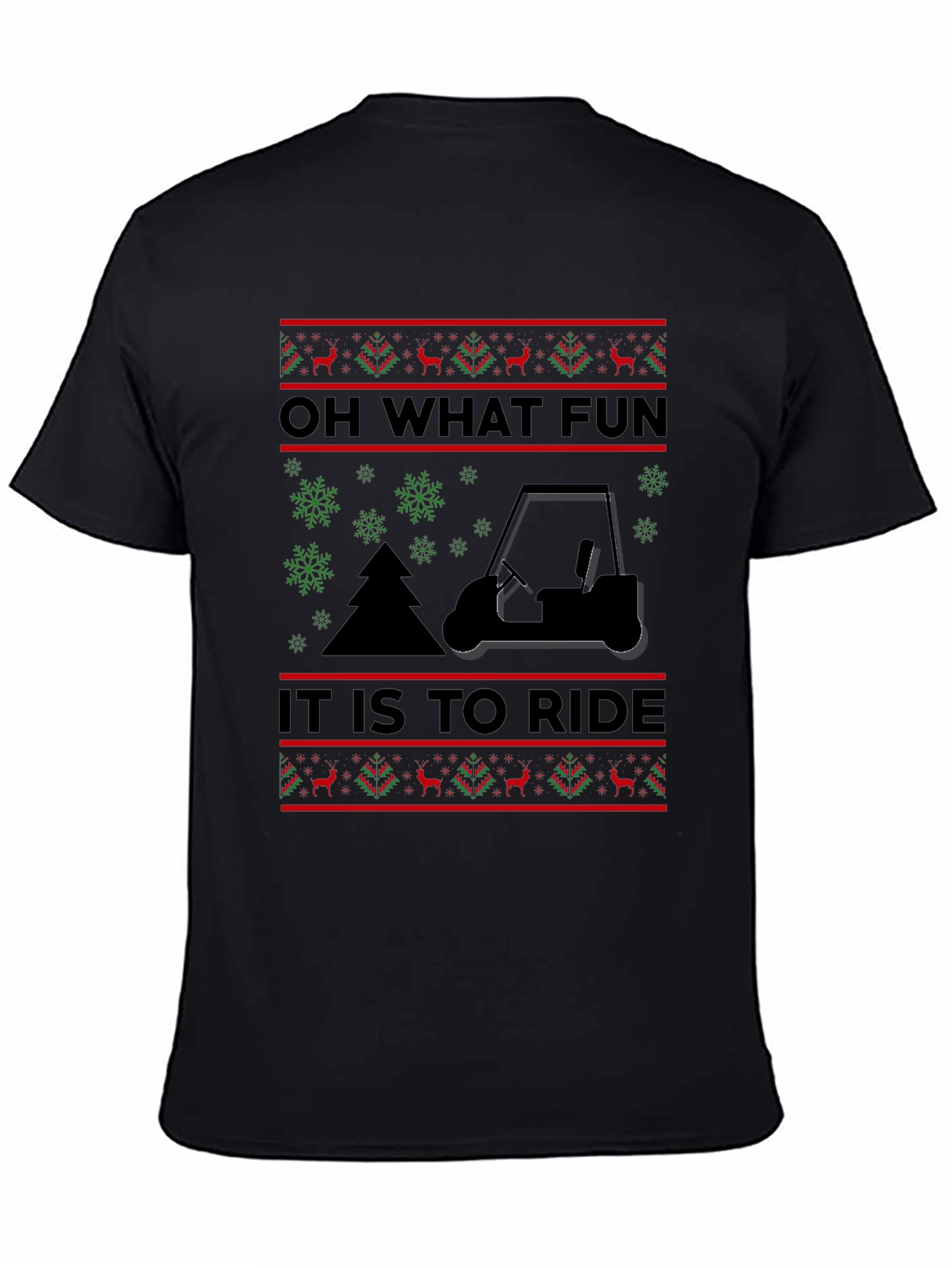 Festive Golf Cart T-Shirt: Oh What Fun to Ride!