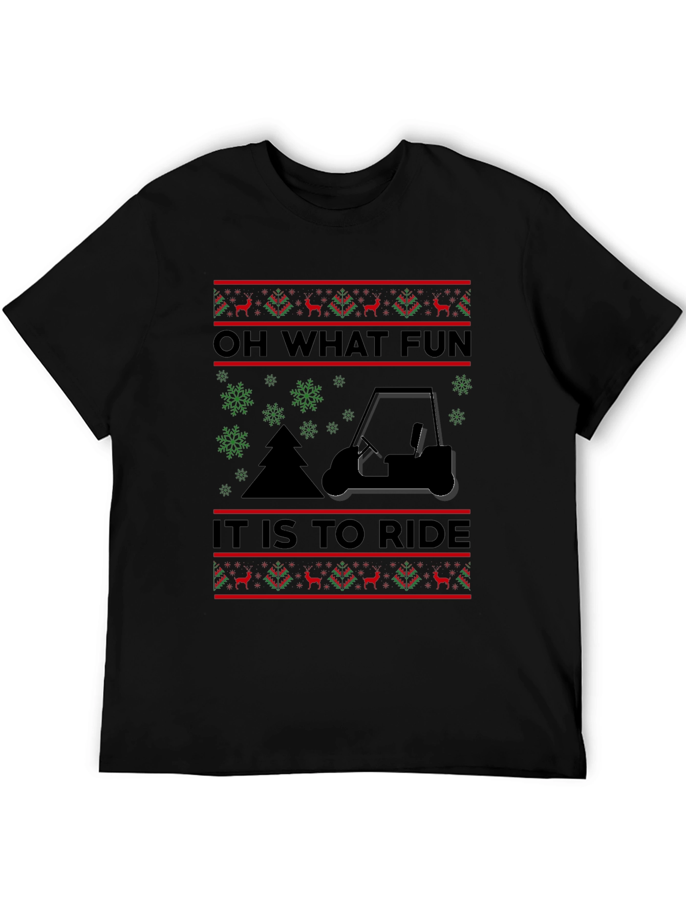 Festive Golf Cart T-Shirt: Oh What Fun to Ride!