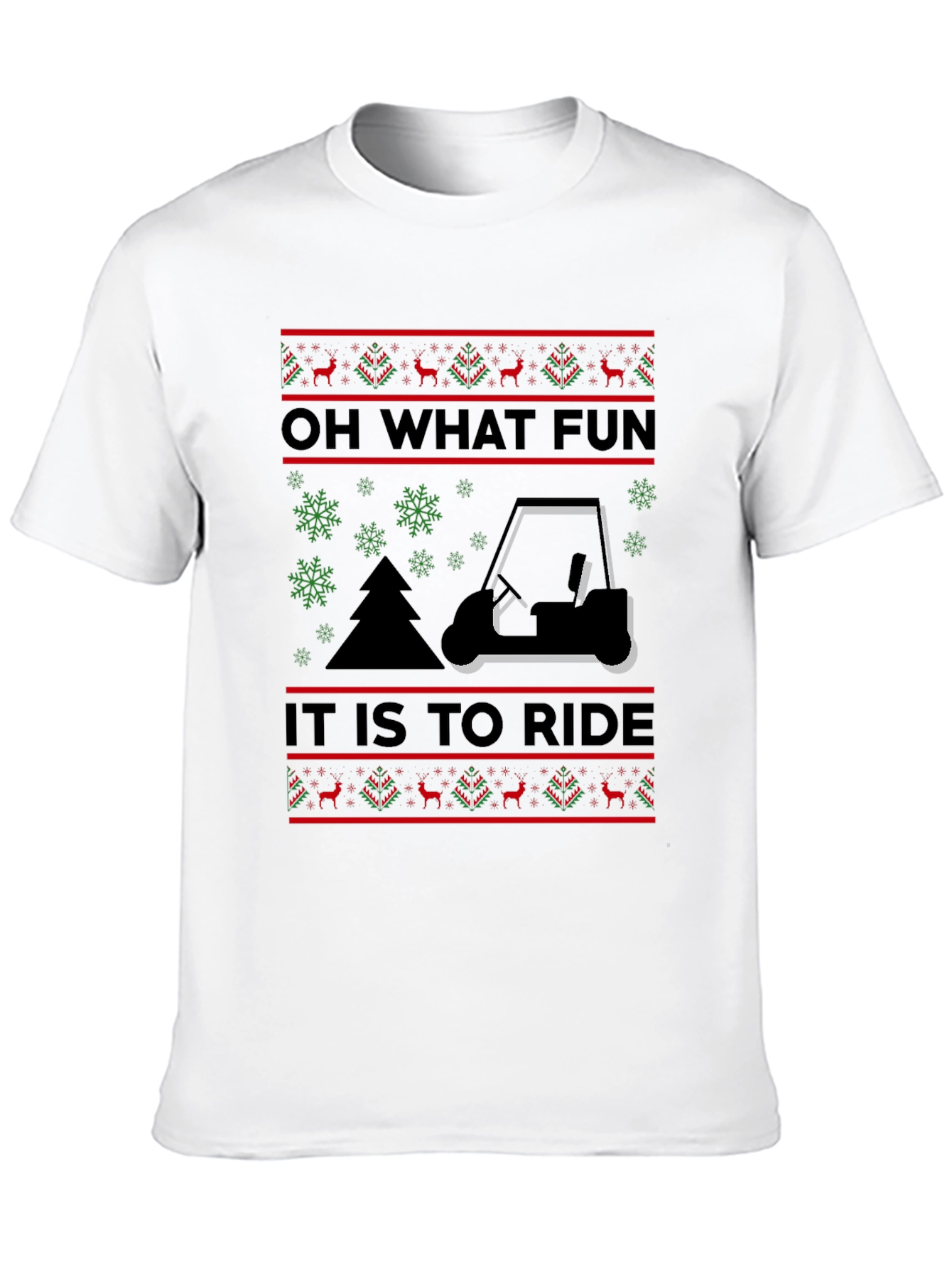Festive Golf Cart T-Shirt: Oh What Fun to Ride!