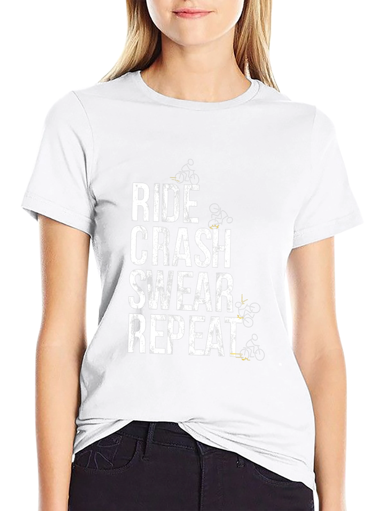 Ride Crash Swear Repeat Black T-Shirt