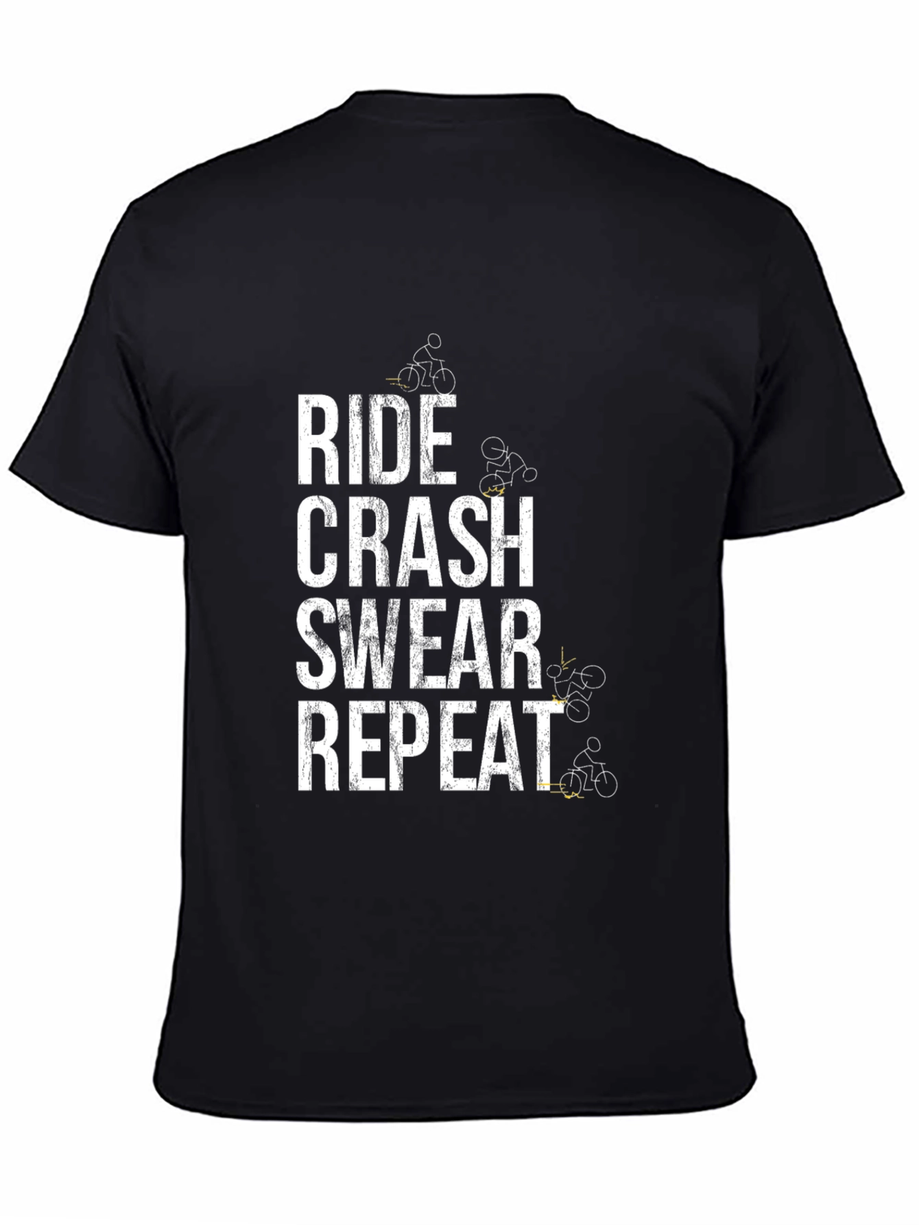 Ride Crash Swear Repeat Black T-Shirt