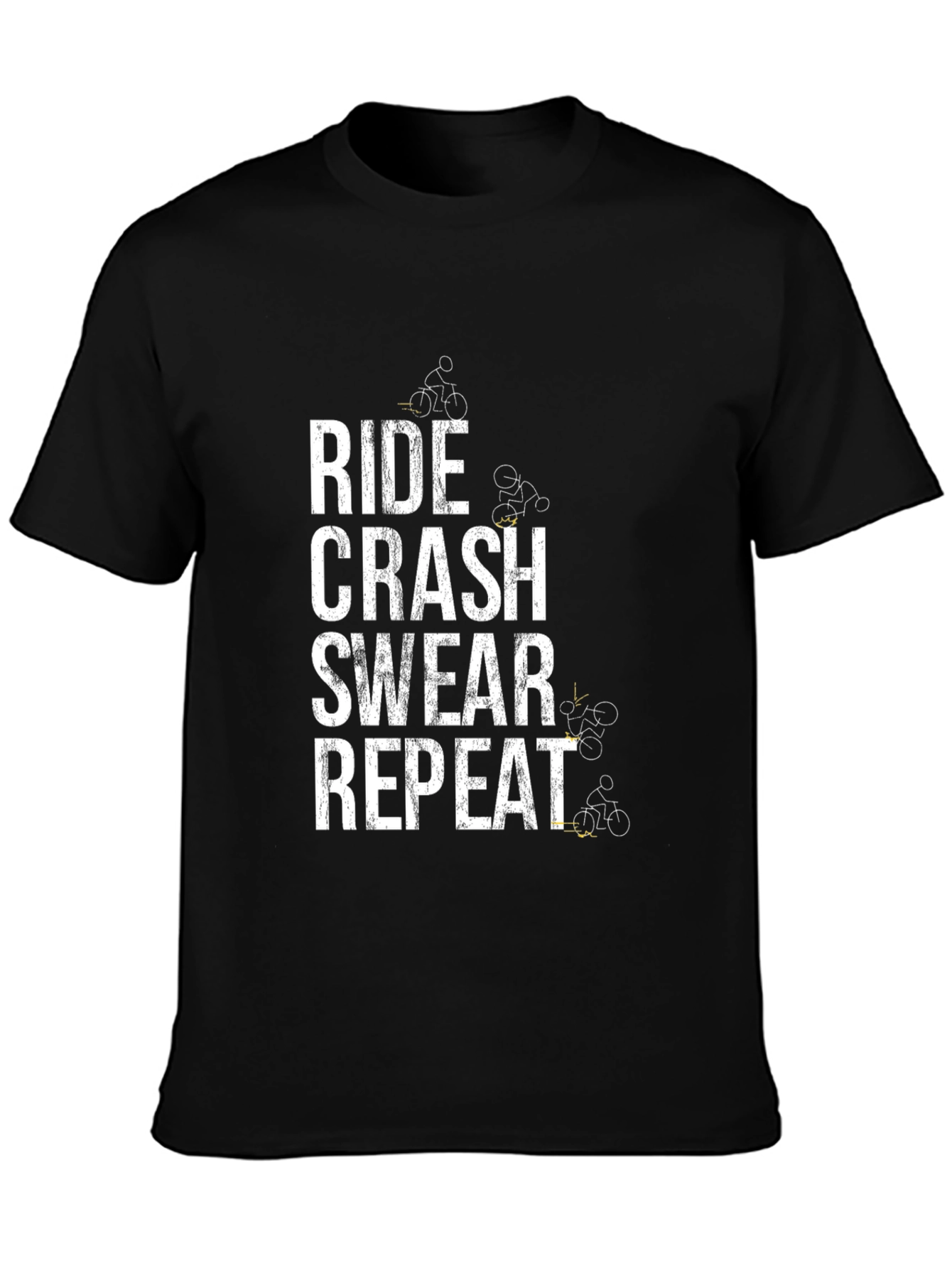 Ride Crash Swear Repeat Black T-Shirt