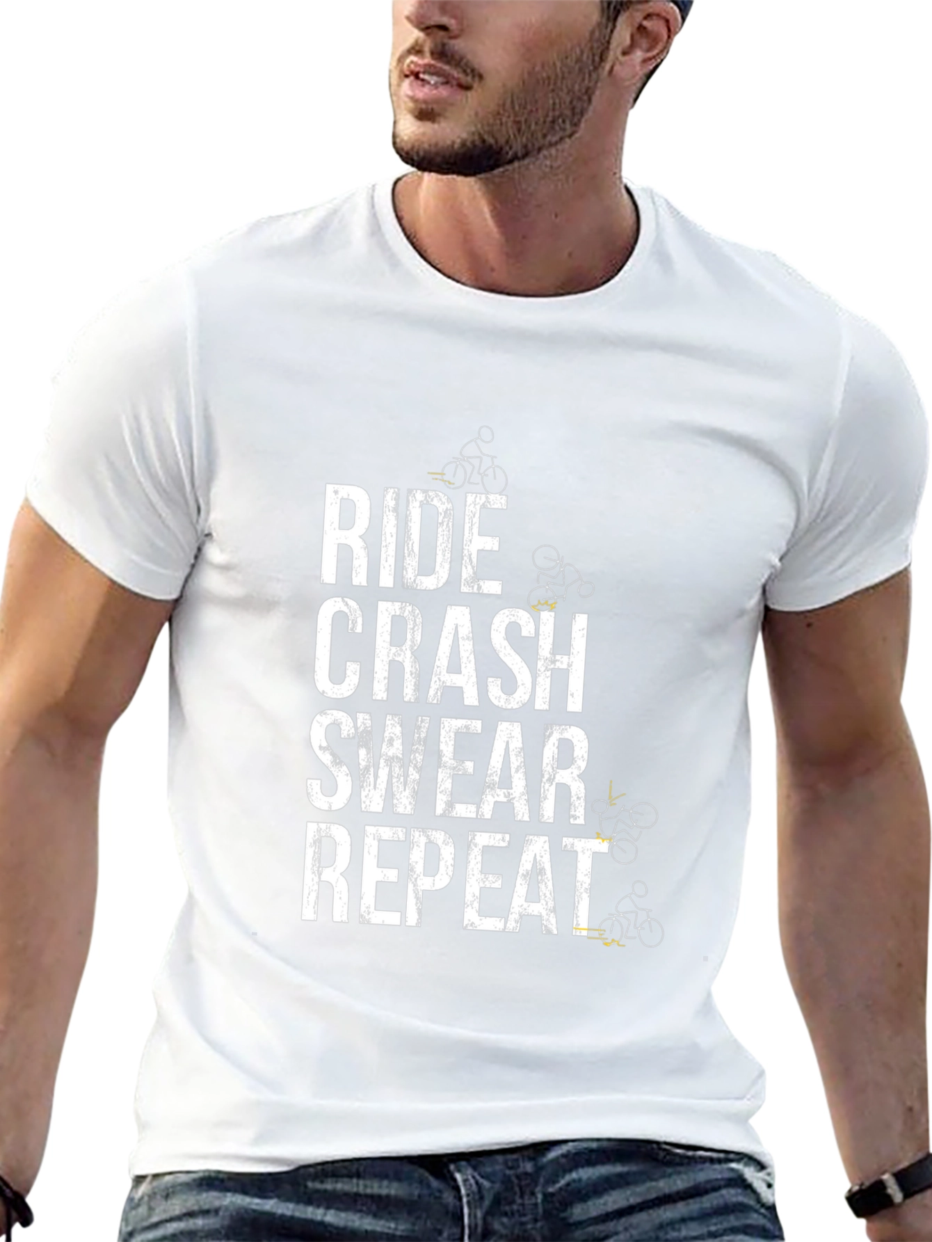 Ride Crash Swear Repeat Black T-Shirt