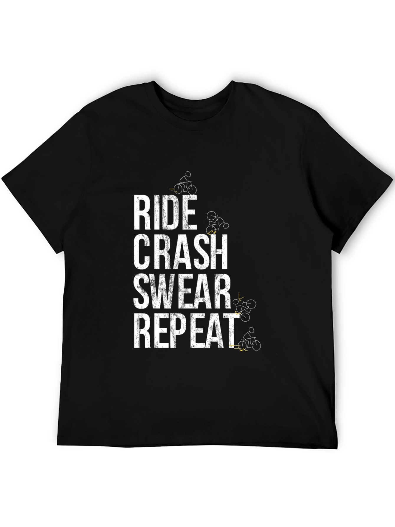 Ride Crash Swear Repeat Black T-Shirt
