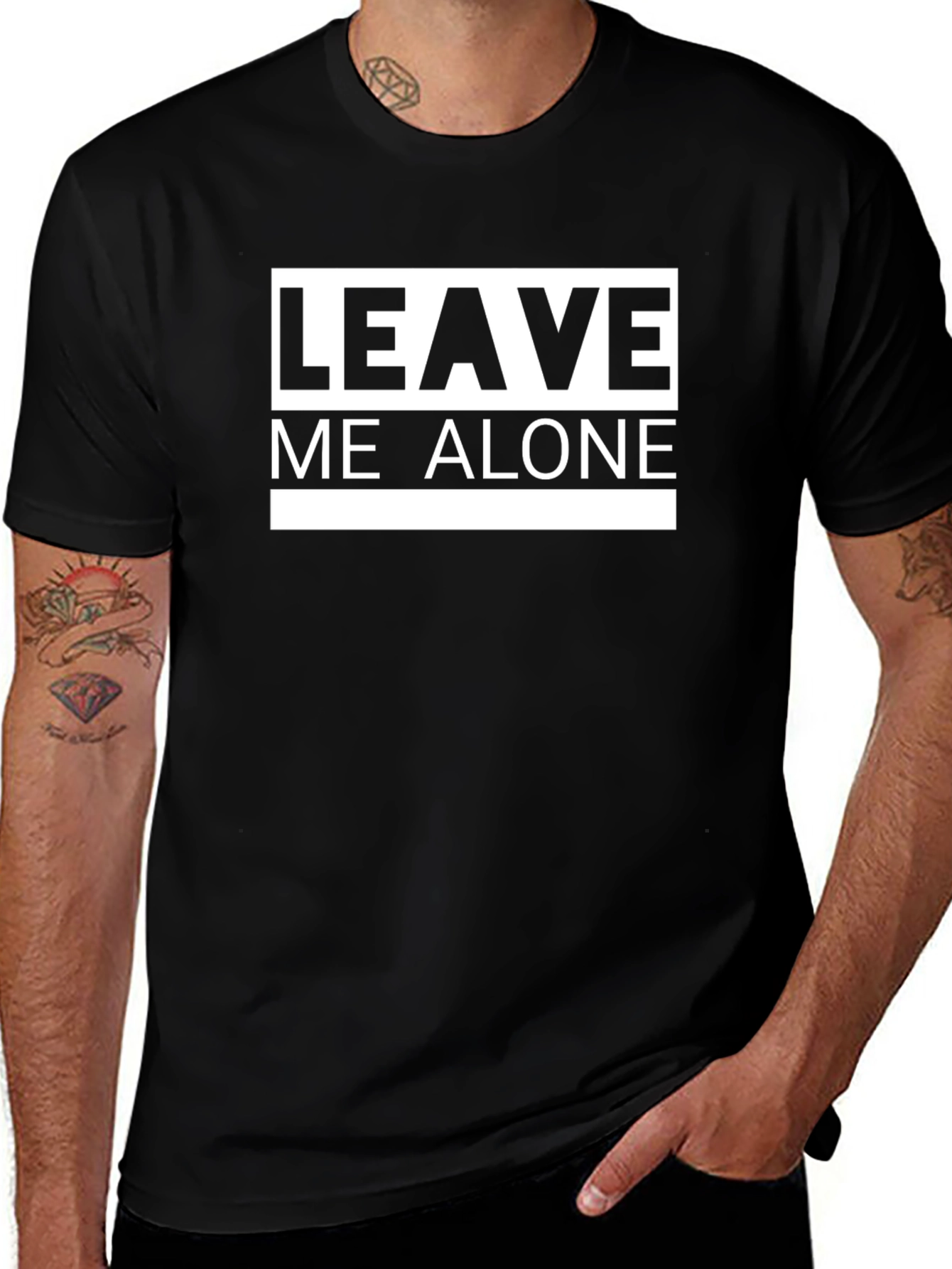 Leave Me Alone Black T-Shirt - Bold Graphic Tee