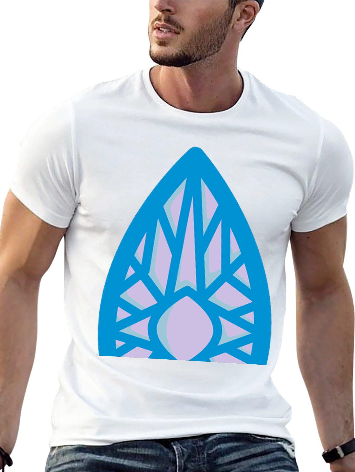 Abstract Geometric Pattern Black T-Shirt