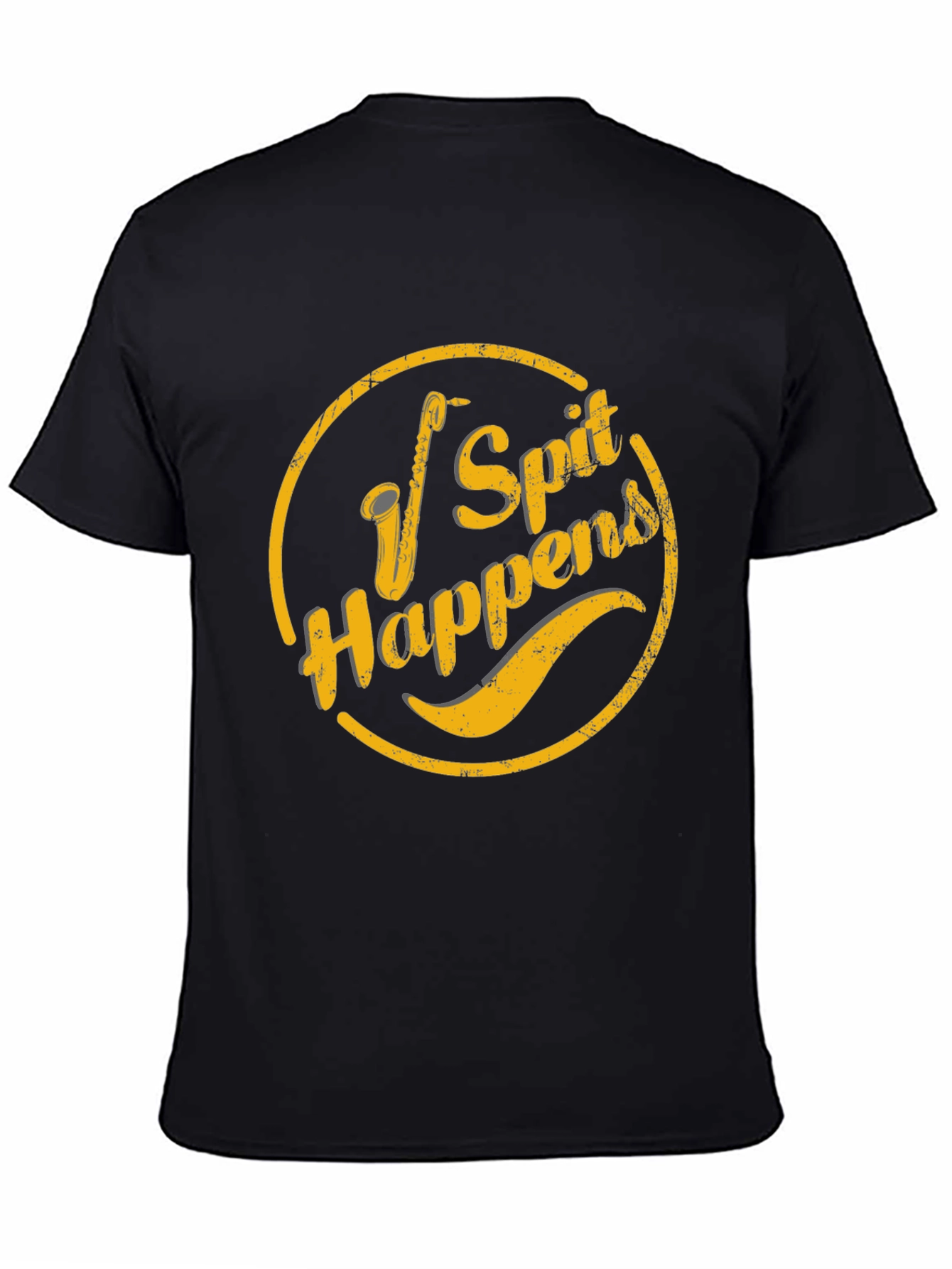 Spit Happens Graphic Tee - Black Cotton Casual Shirt