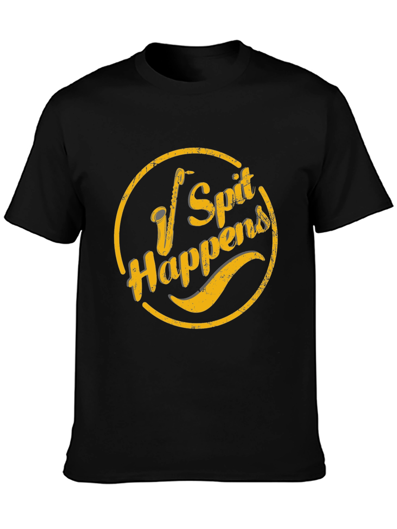 Spit Happens Graphic Tee - Black Cotton Casual Shirt