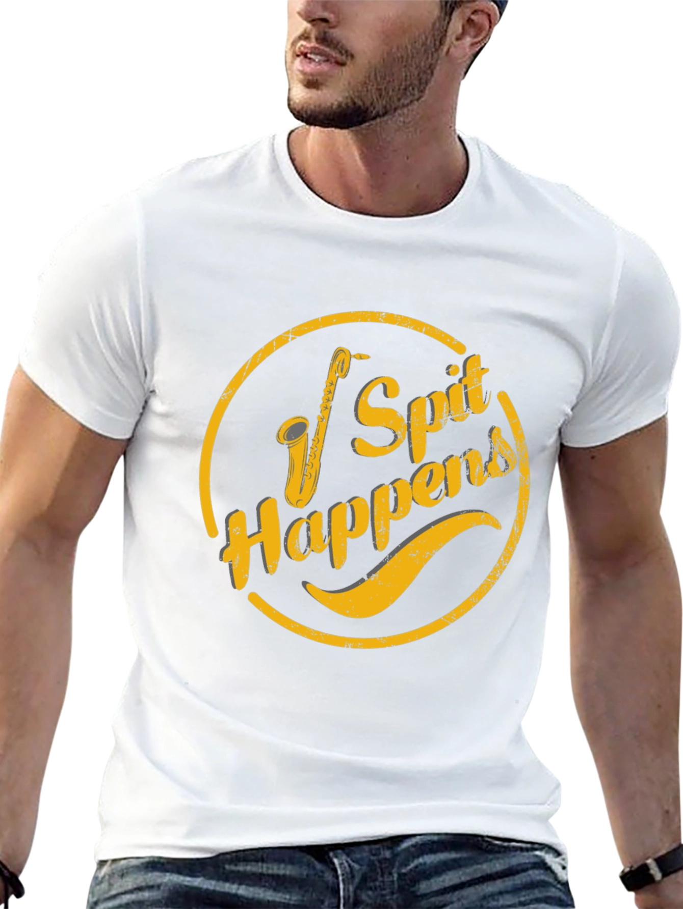 Spit Happens Graphic Tee - Black Cotton Casual Shirt