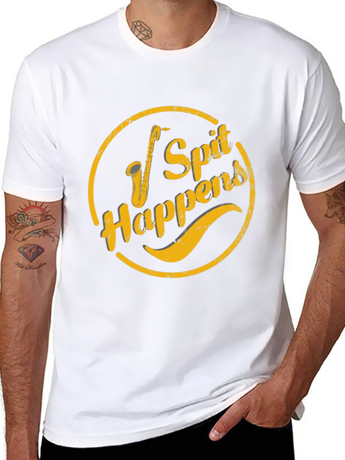 Spit Happens Graphic Tee - Black Cotton Casual Shirt