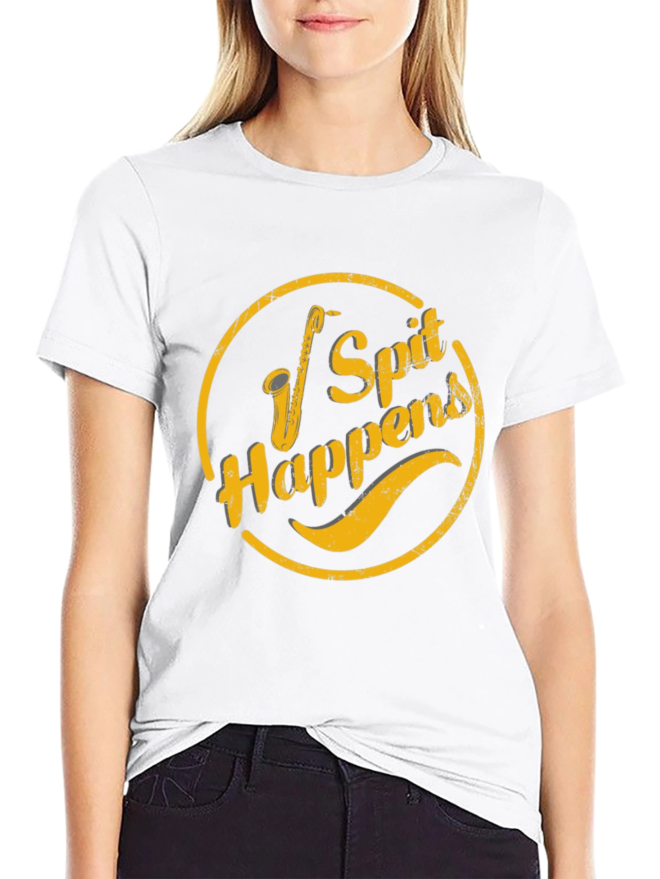 Spit Happens Graphic Tee - Black Cotton Casual Shirt