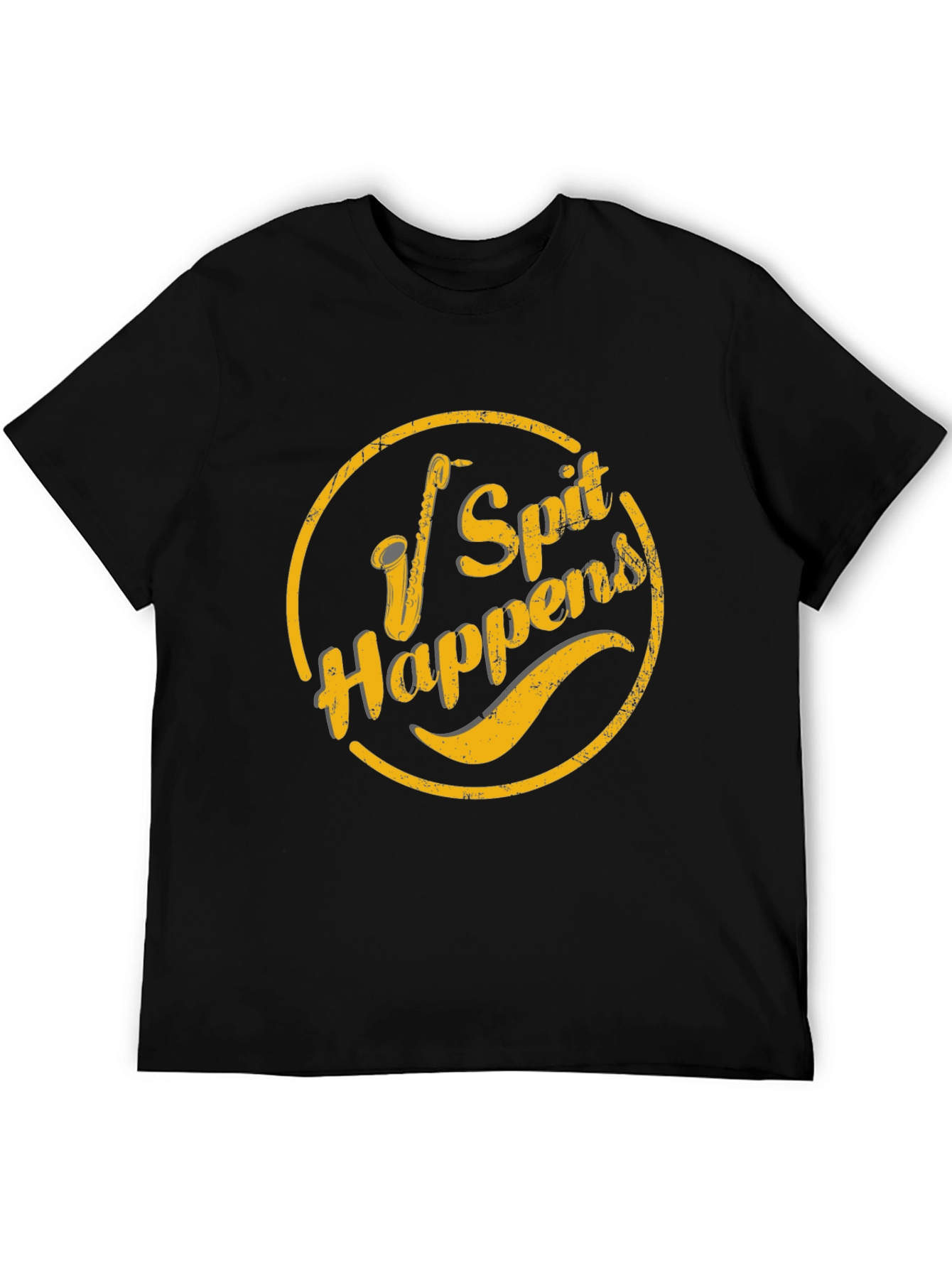 Spit Happens Graphic Tee - Black Cotton Casual Shirt