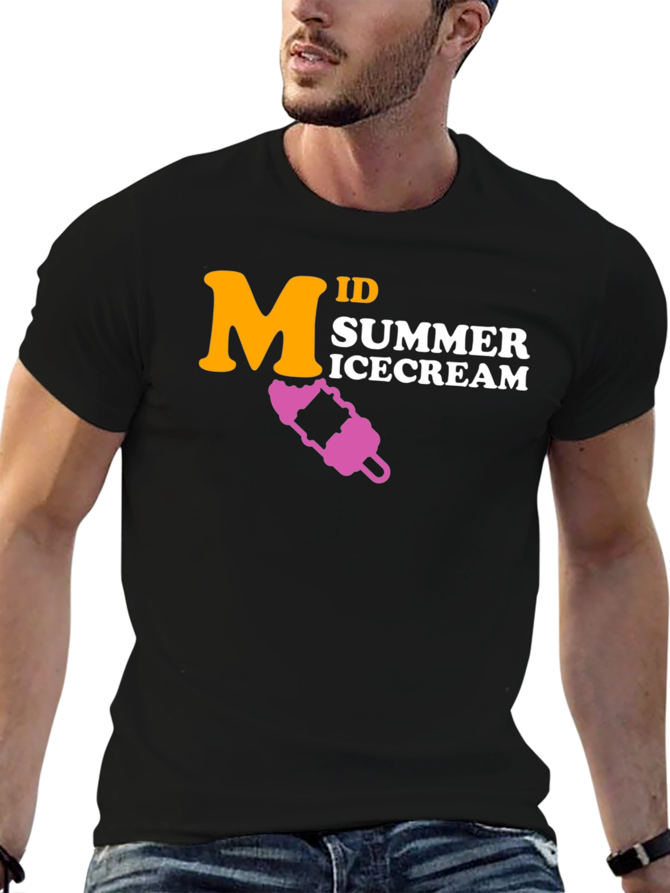 Mid Summer Ice Cream Black T-Shirt