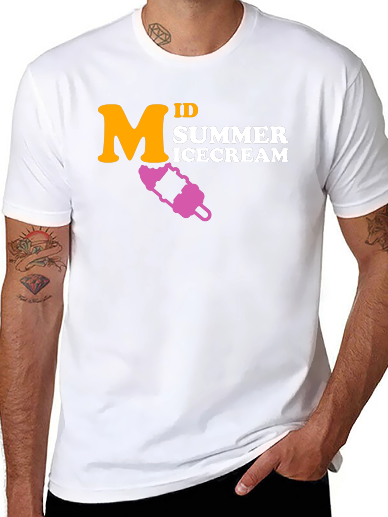 Mid Summer Ice Cream Black T-Shirt