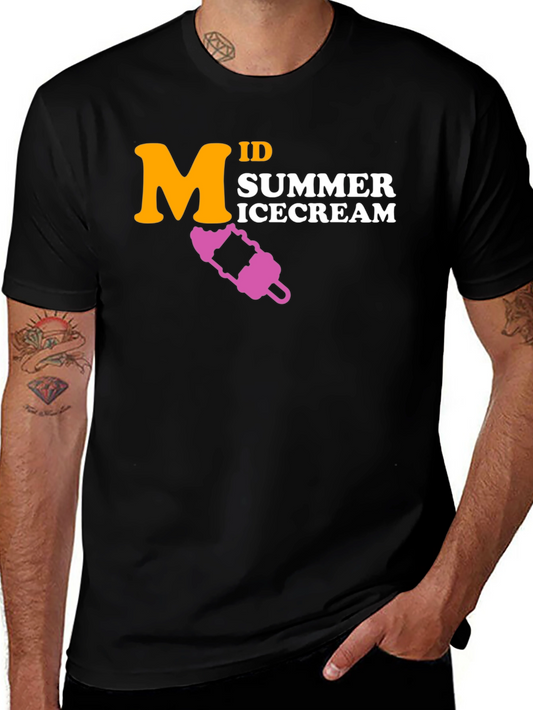 Mid Summer Ice Cream Black T-Shirt