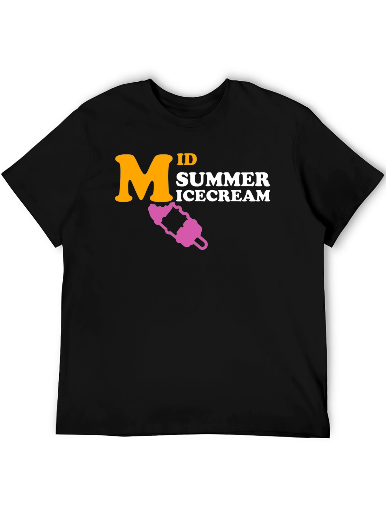 Mid Summer Ice Cream Black T-Shirt