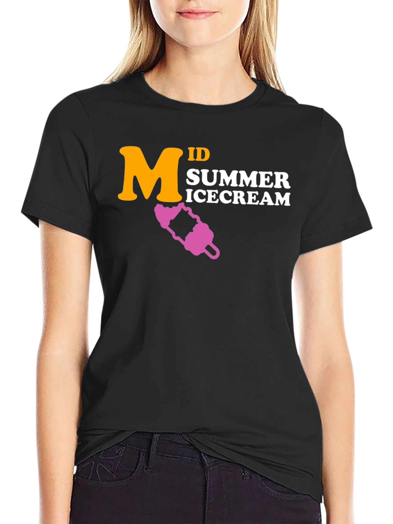 Mid Summer Ice Cream Black T-Shirt