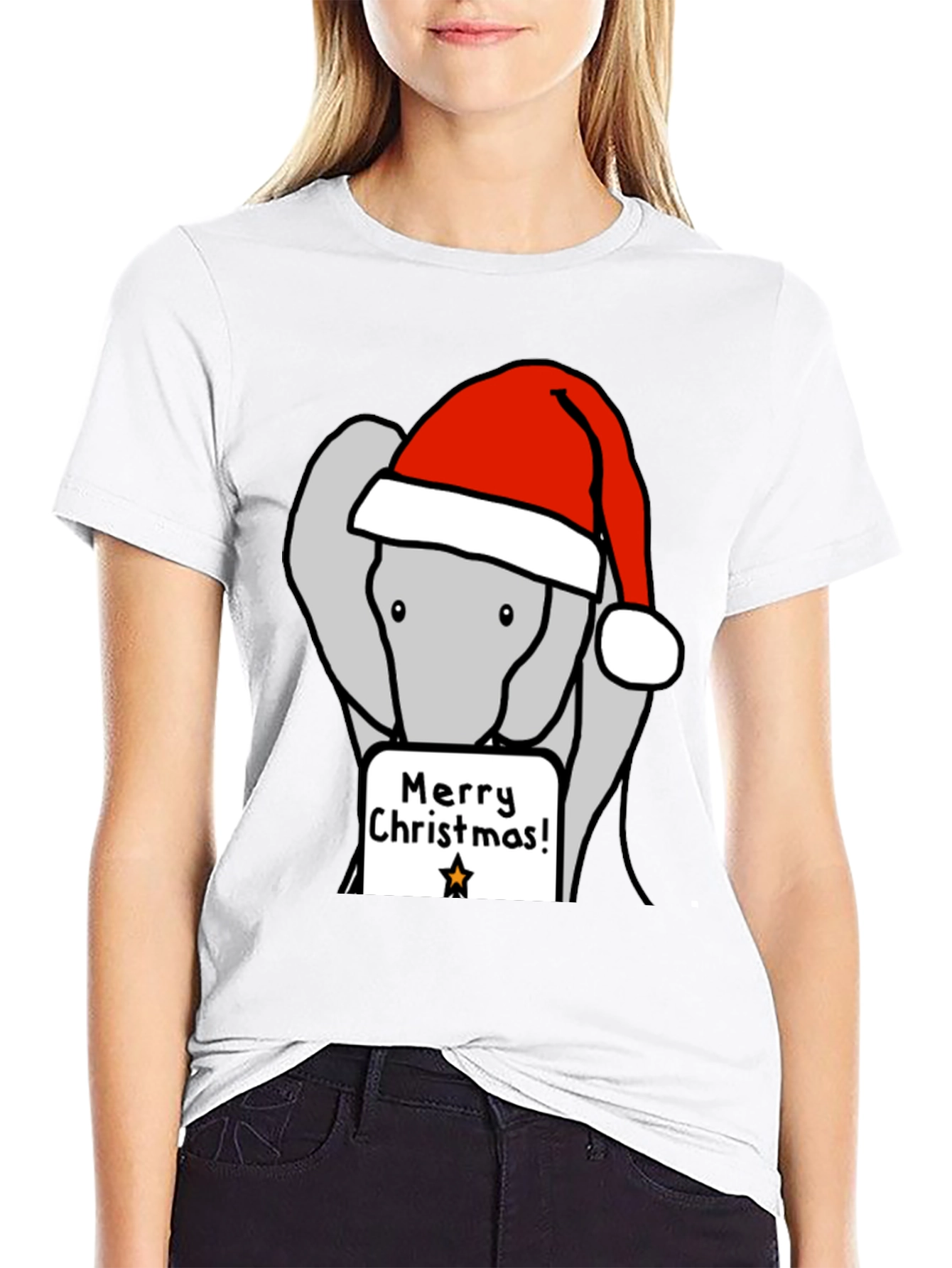 Merry Christmas Elephant Tee