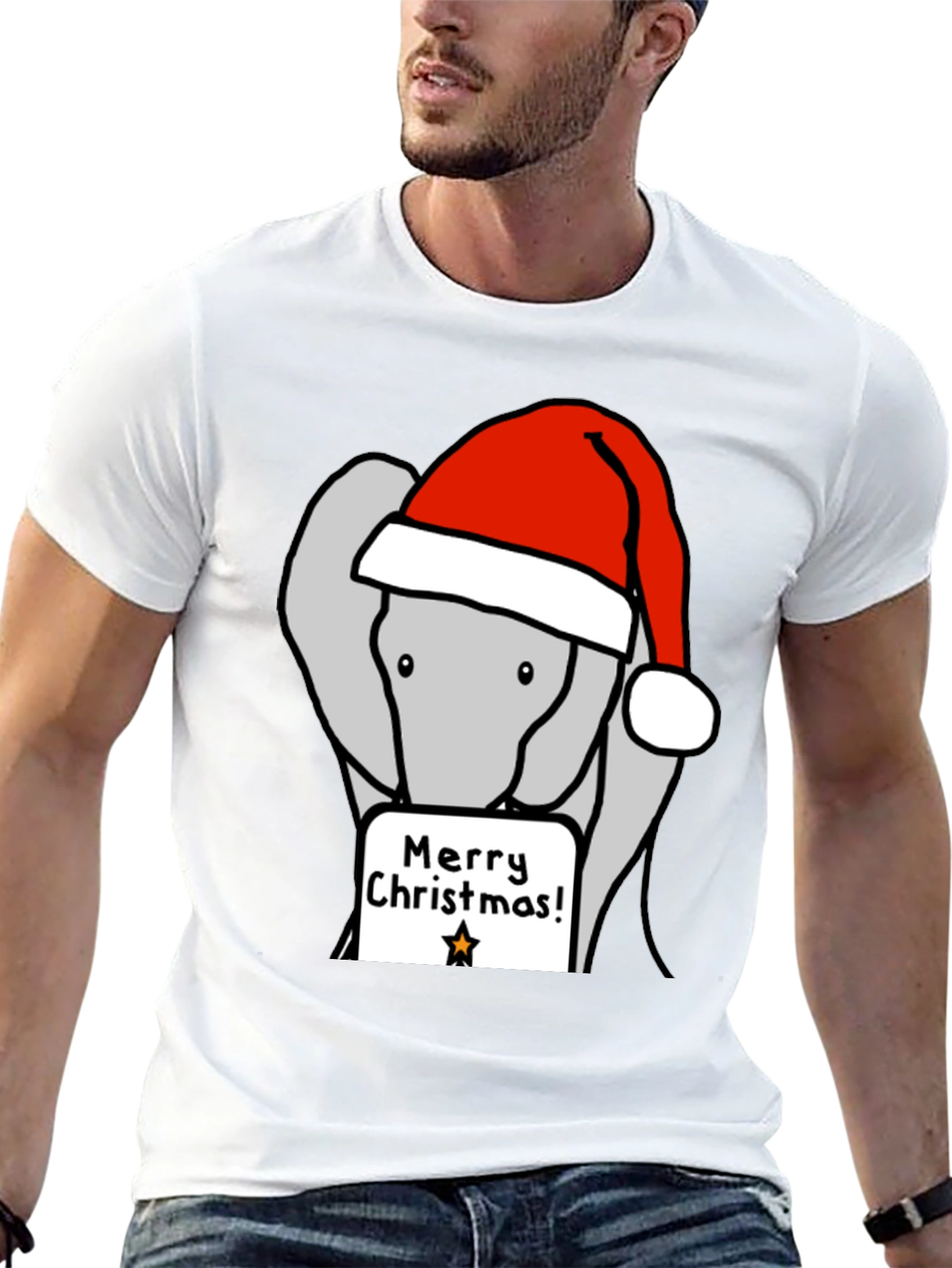 Merry Christmas Elephant Tee