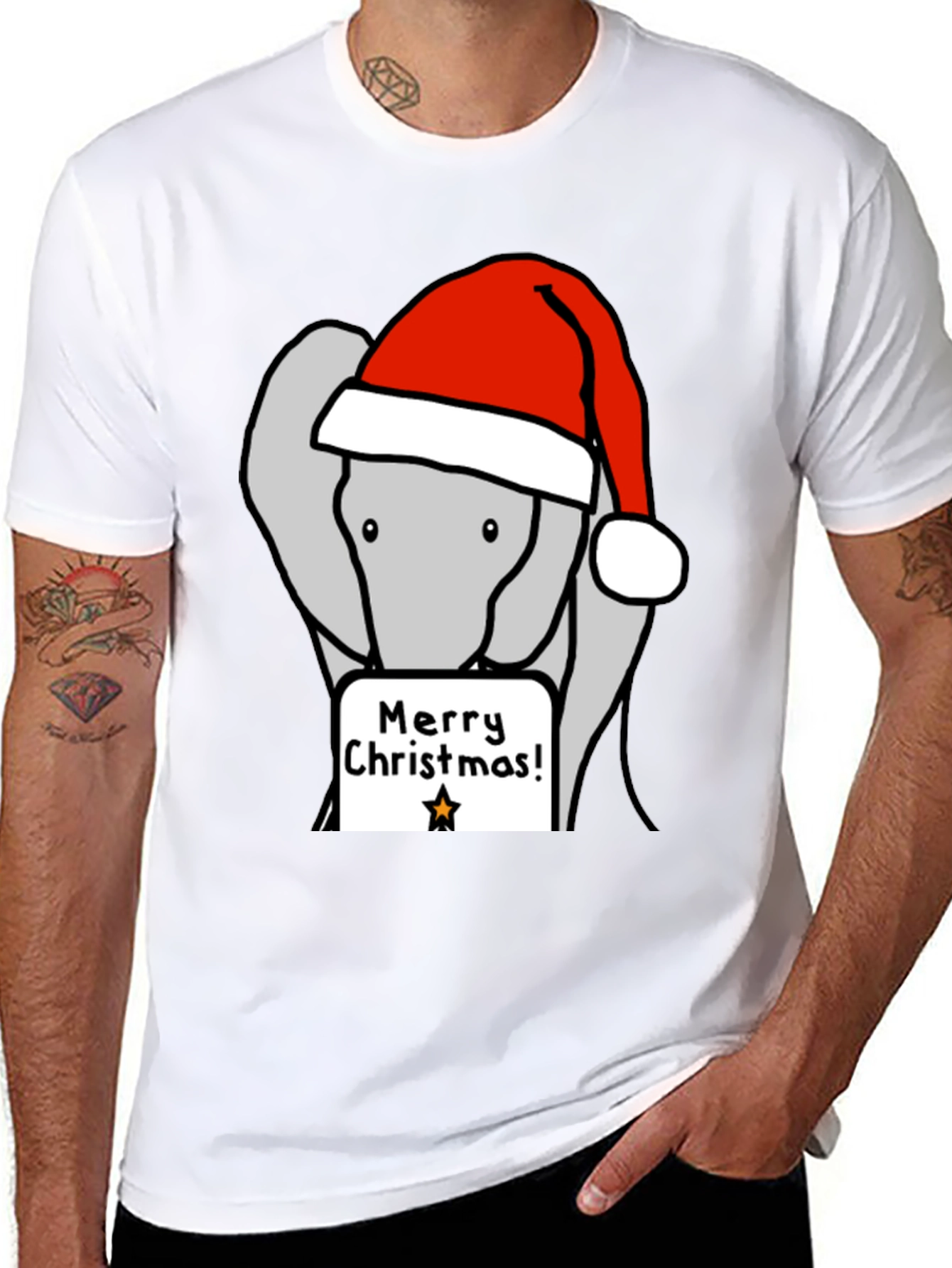 Merry Christmas Elephant Tee