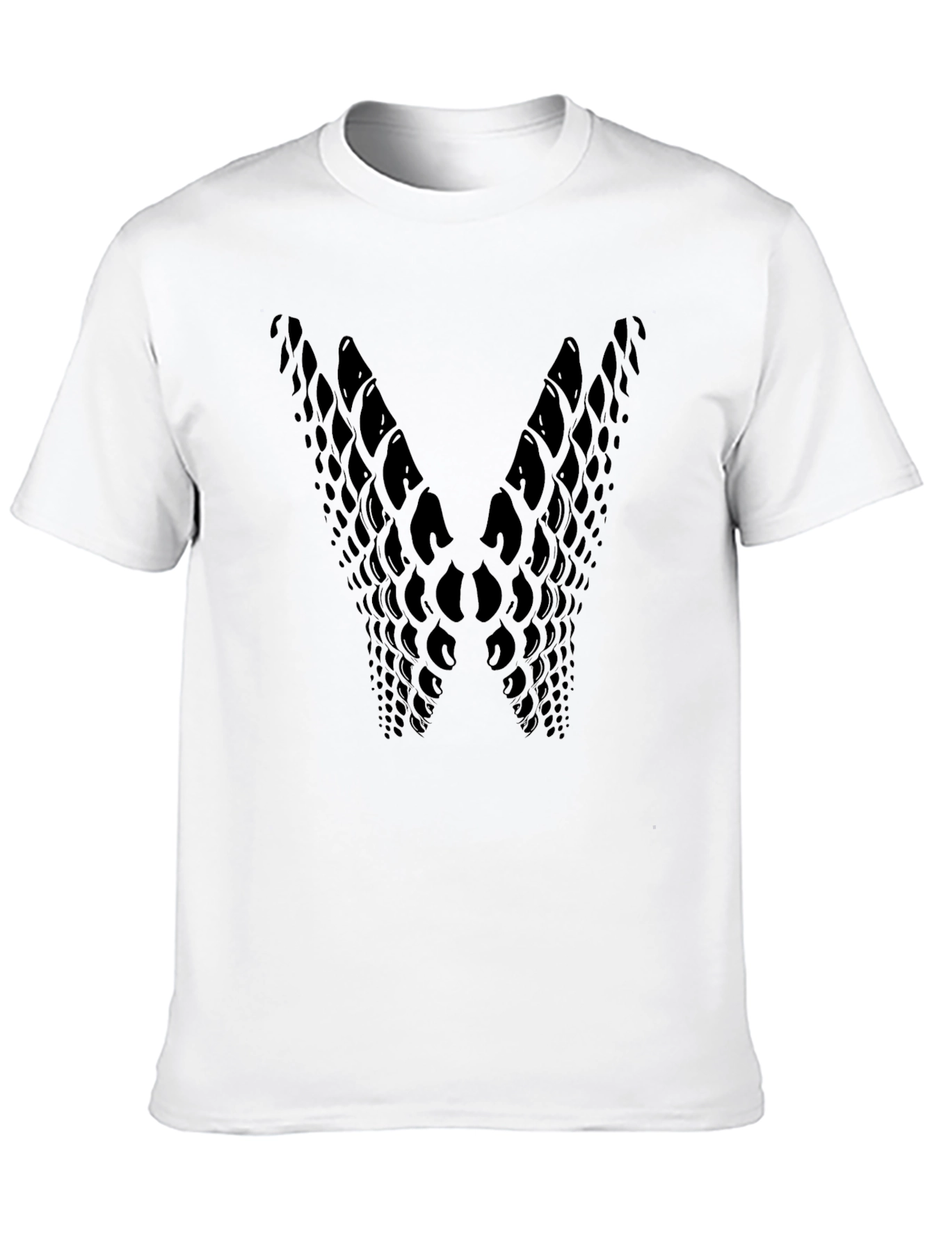 Abstract Scales Graphic Black T-Shirt