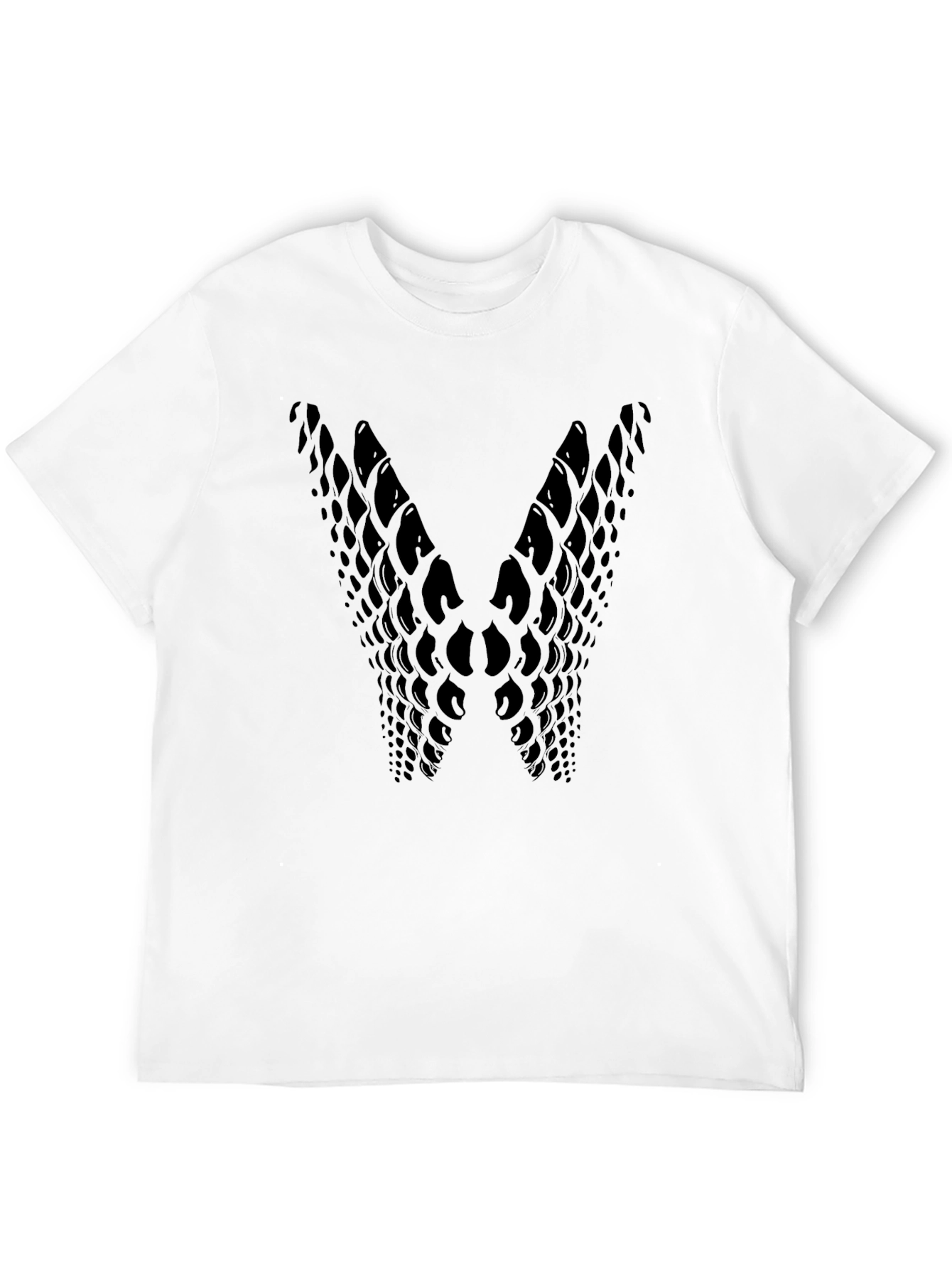 Abstract Scales Graphic Black T-Shirt