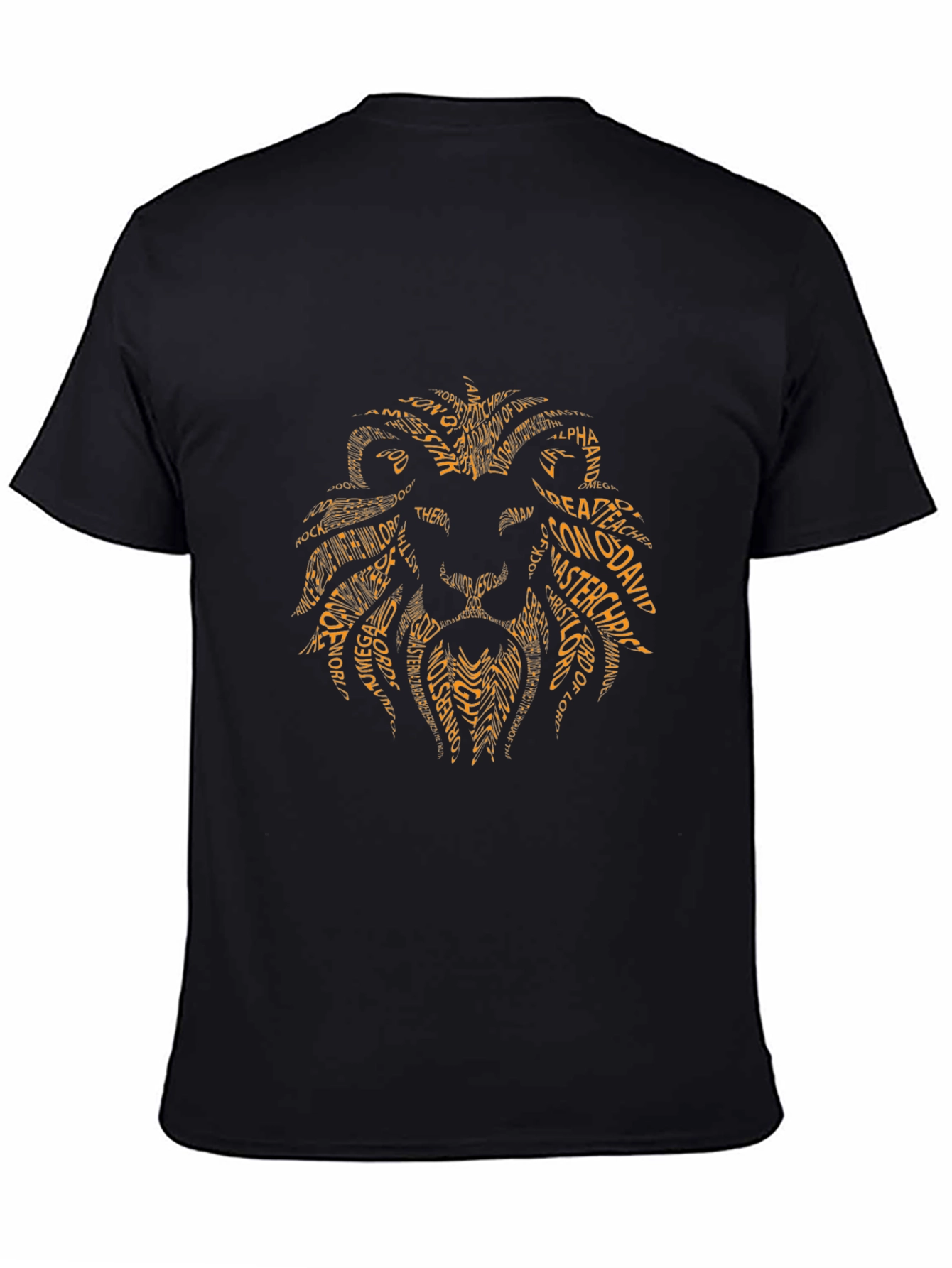Lion Word Art Graphic T-Shirt - Black