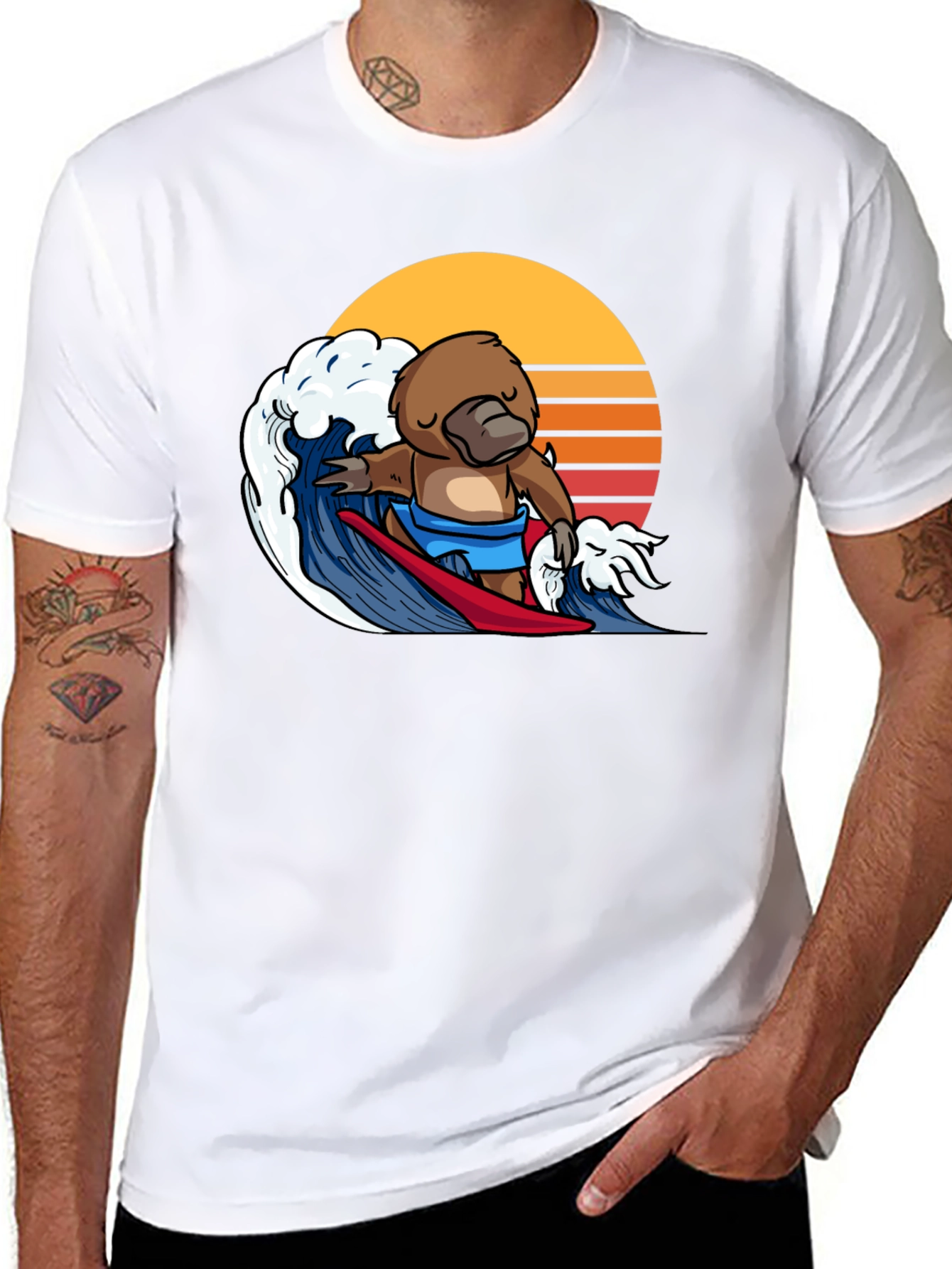 Surfing Platypus Graphic Tee