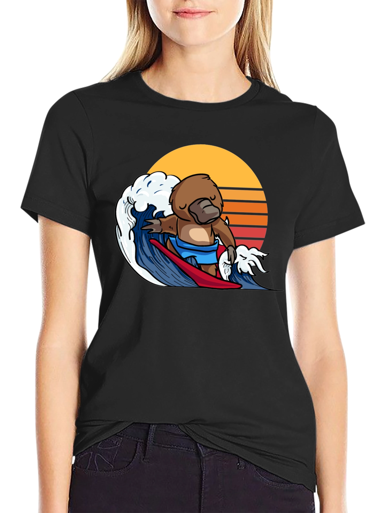 Surfing Platypus Graphic Tee