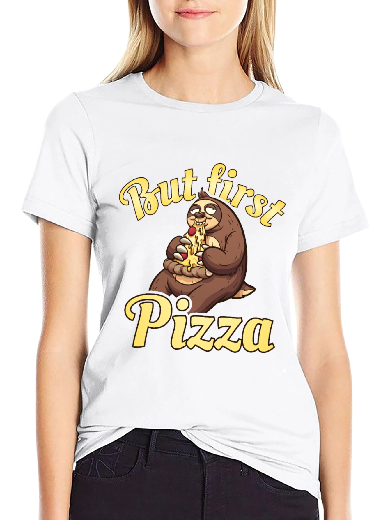 But First Pizza T-Shirt - Sloth Lover Tee