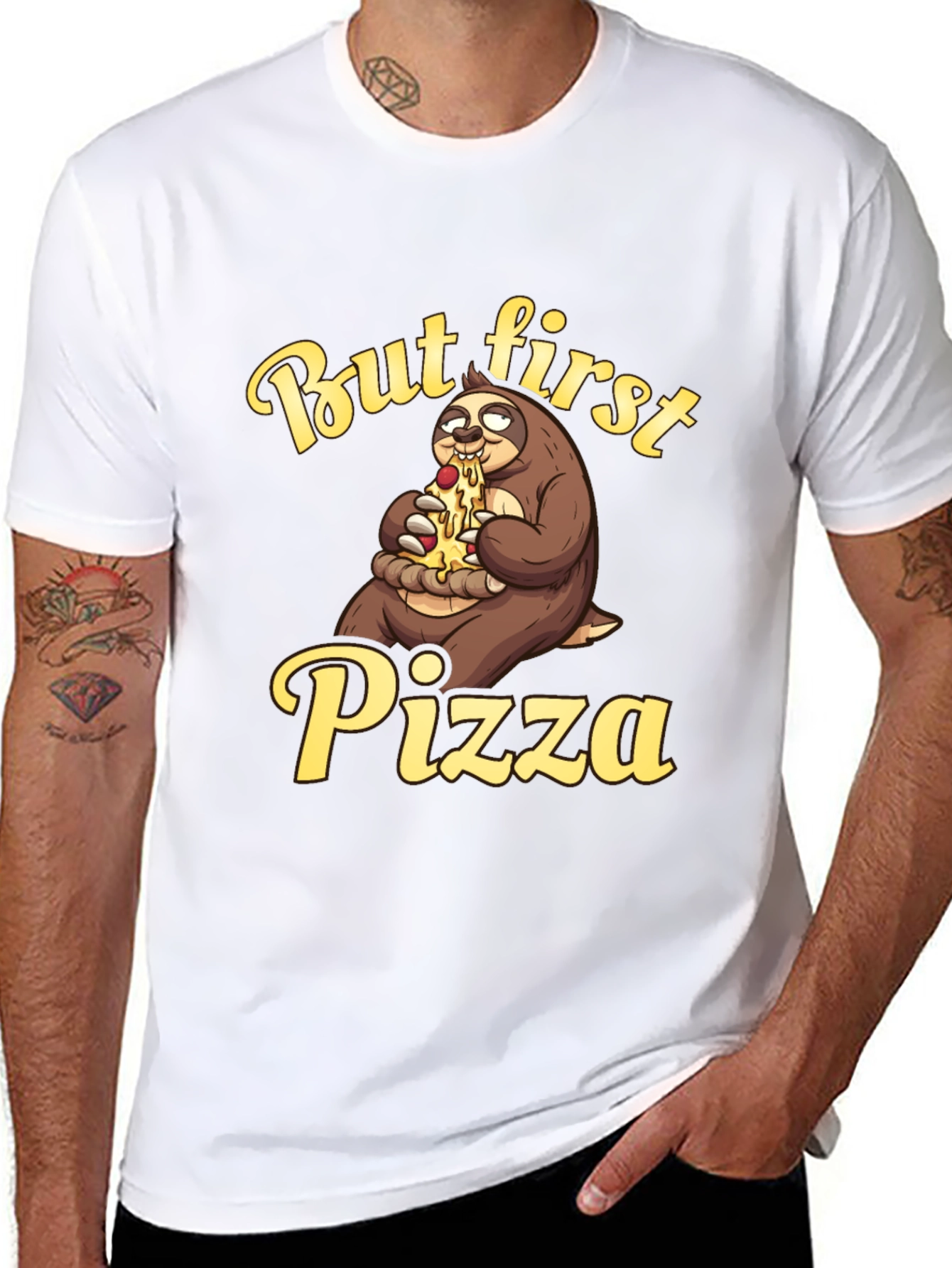 But First Pizza T-Shirt - Sloth Lover Tee