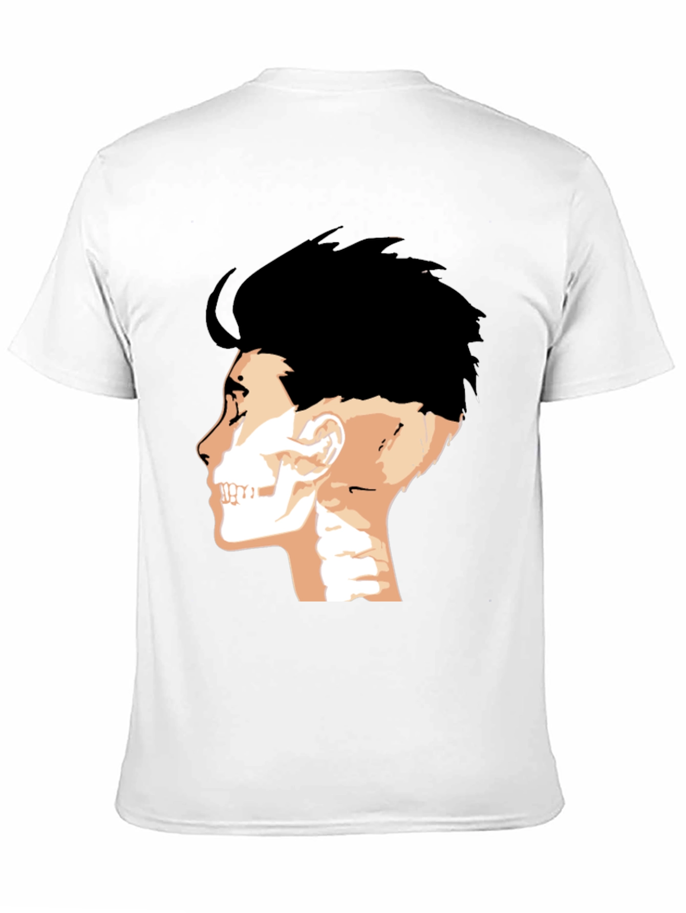 Mens Black T-Shirt with Anatomical Head Print