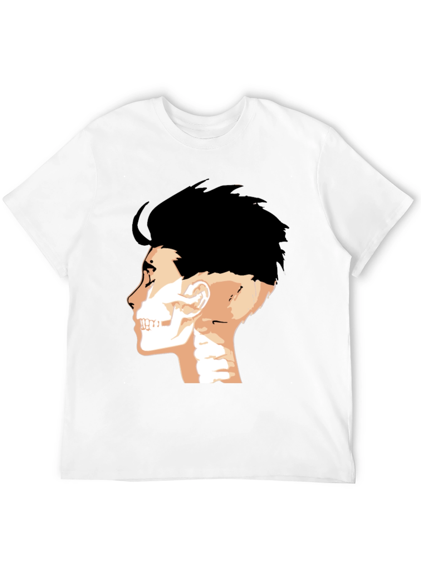 Mens Black T-Shirt with Anatomical Head Print