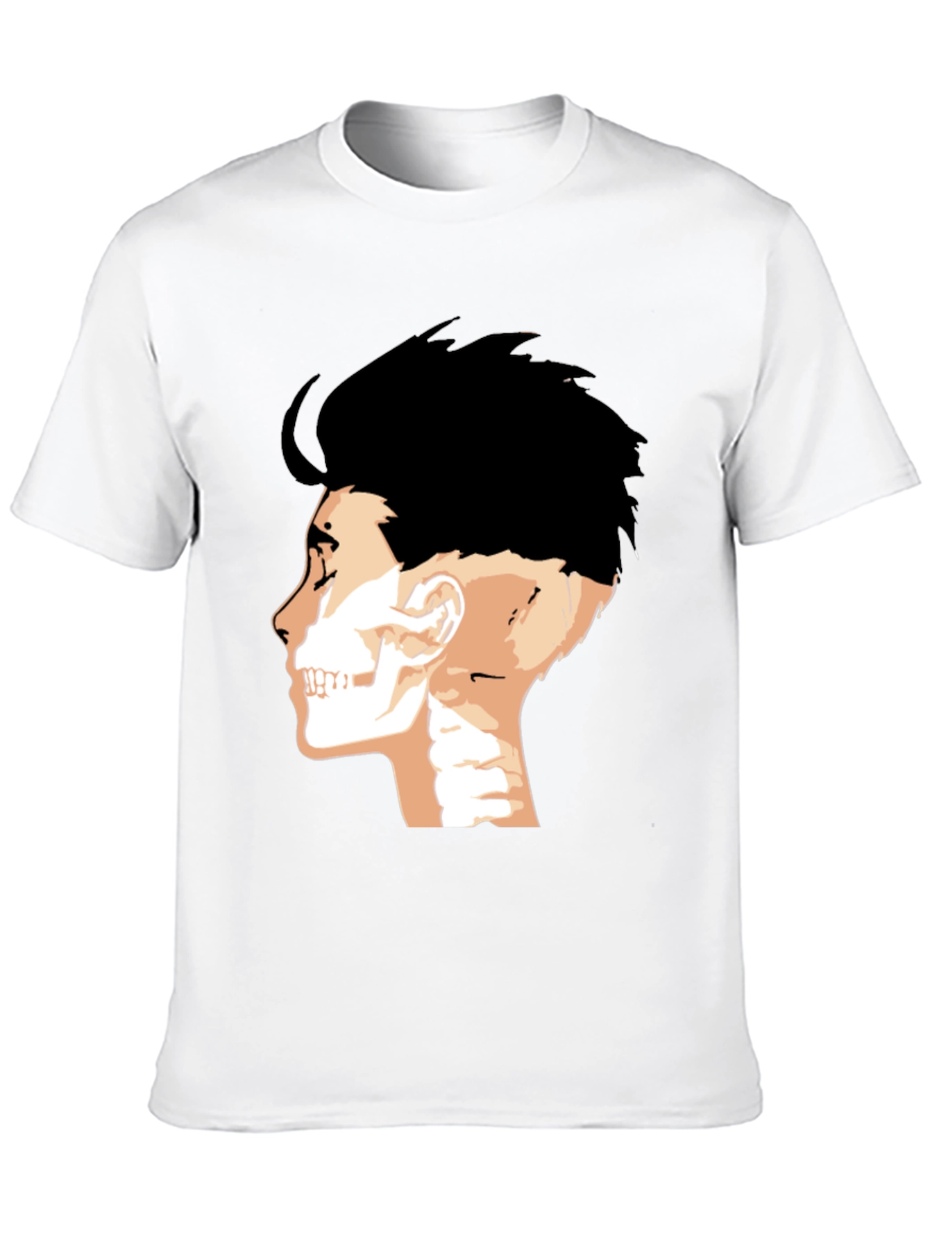 Mens Black T-Shirt with Anatomical Head Print