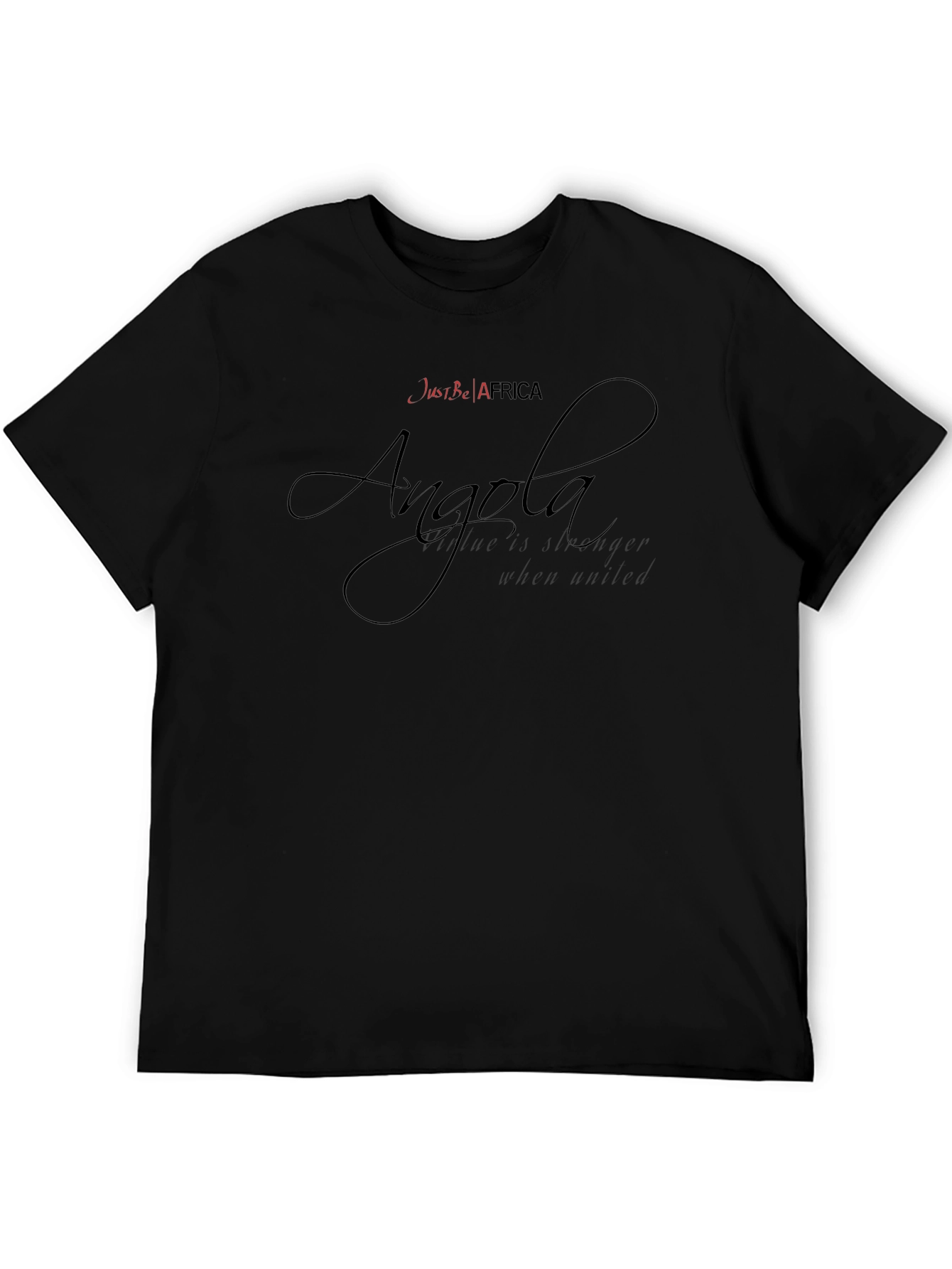 Just Be Africa Angola Tee - Stylish Black T-Shirt