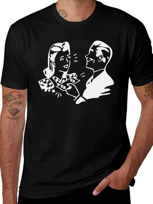 Retro Cartoon Graphic Black T-Shirt