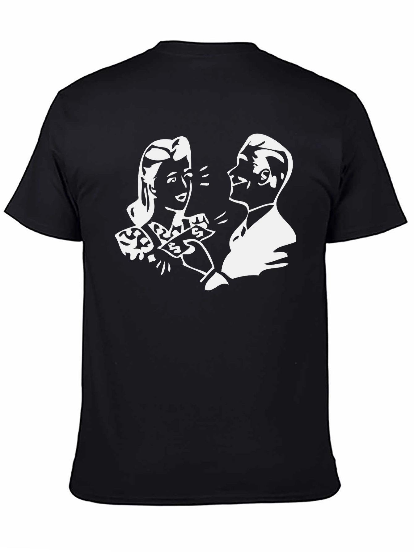 Retro Cartoon Graphic Black T-Shirt