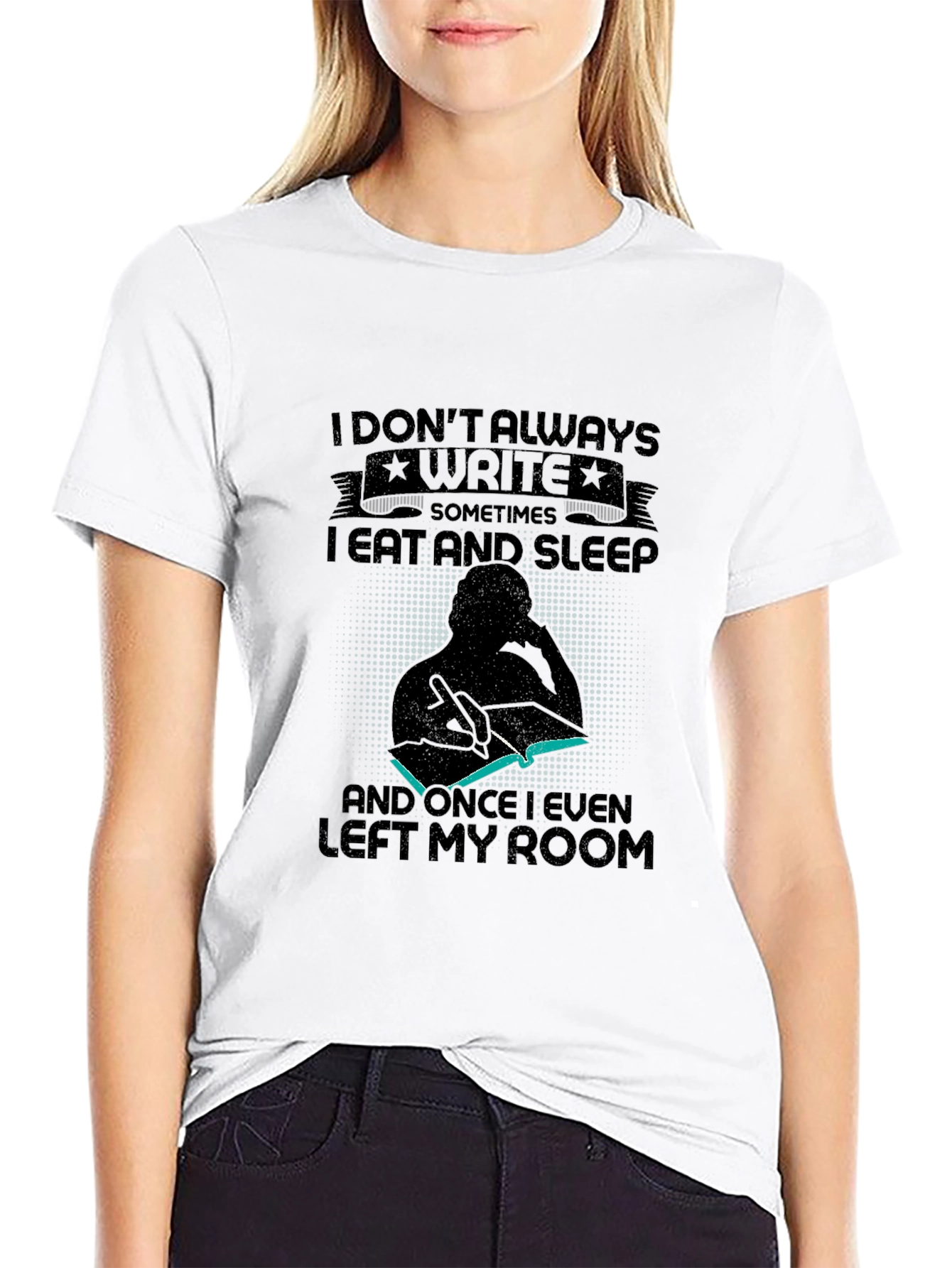I Dont Always Write Mens Black Graphic T-Shirt