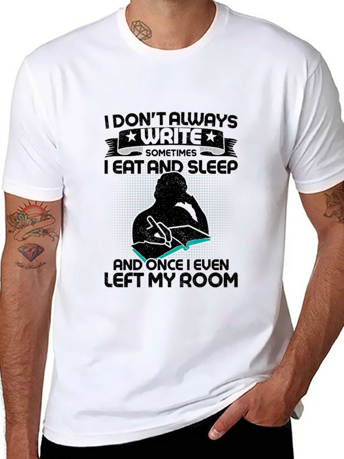 I Dont Always Write Mens Black Graphic T-Shirt