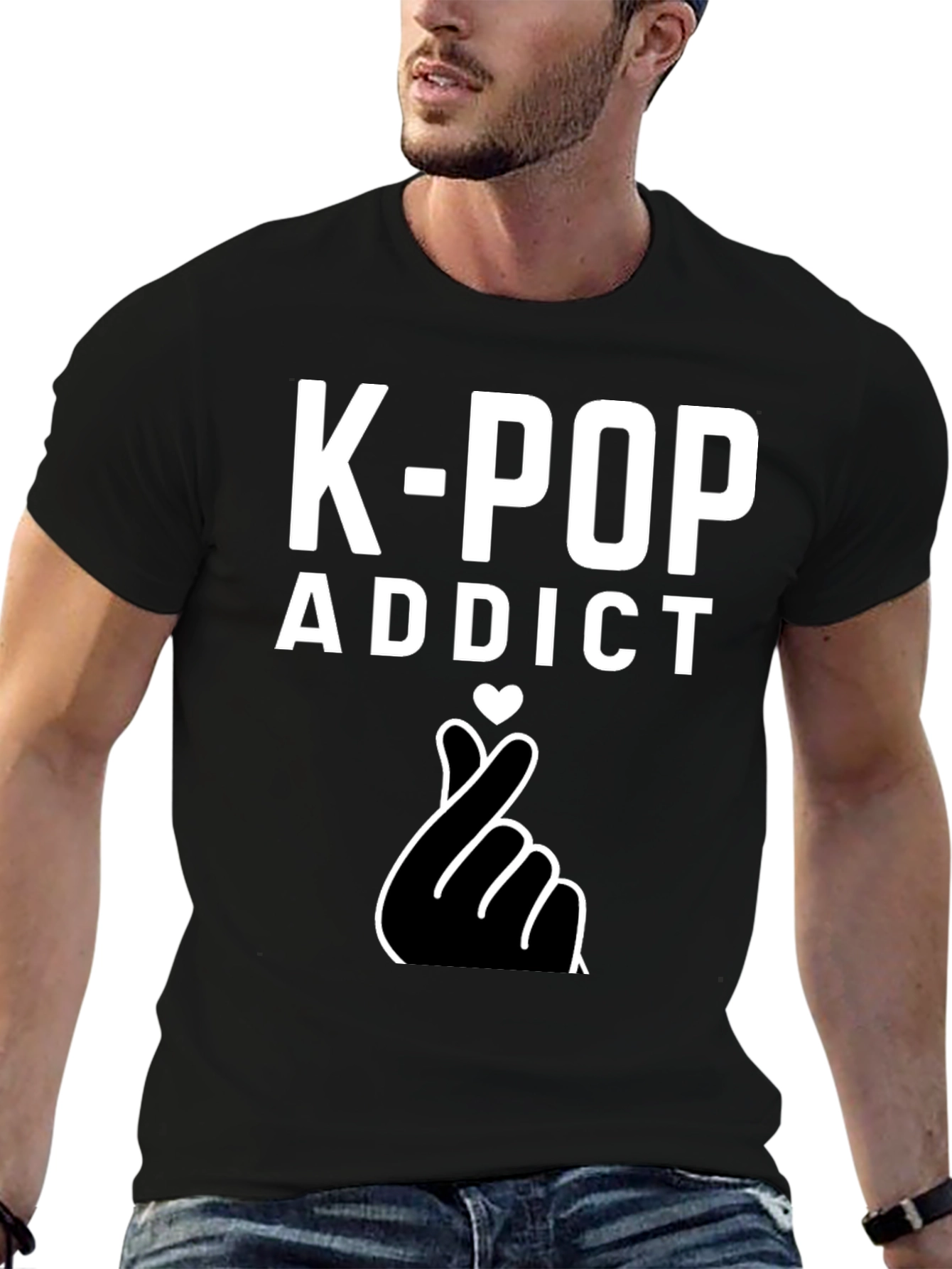 K-Pop Addict Graphic Tee - Black