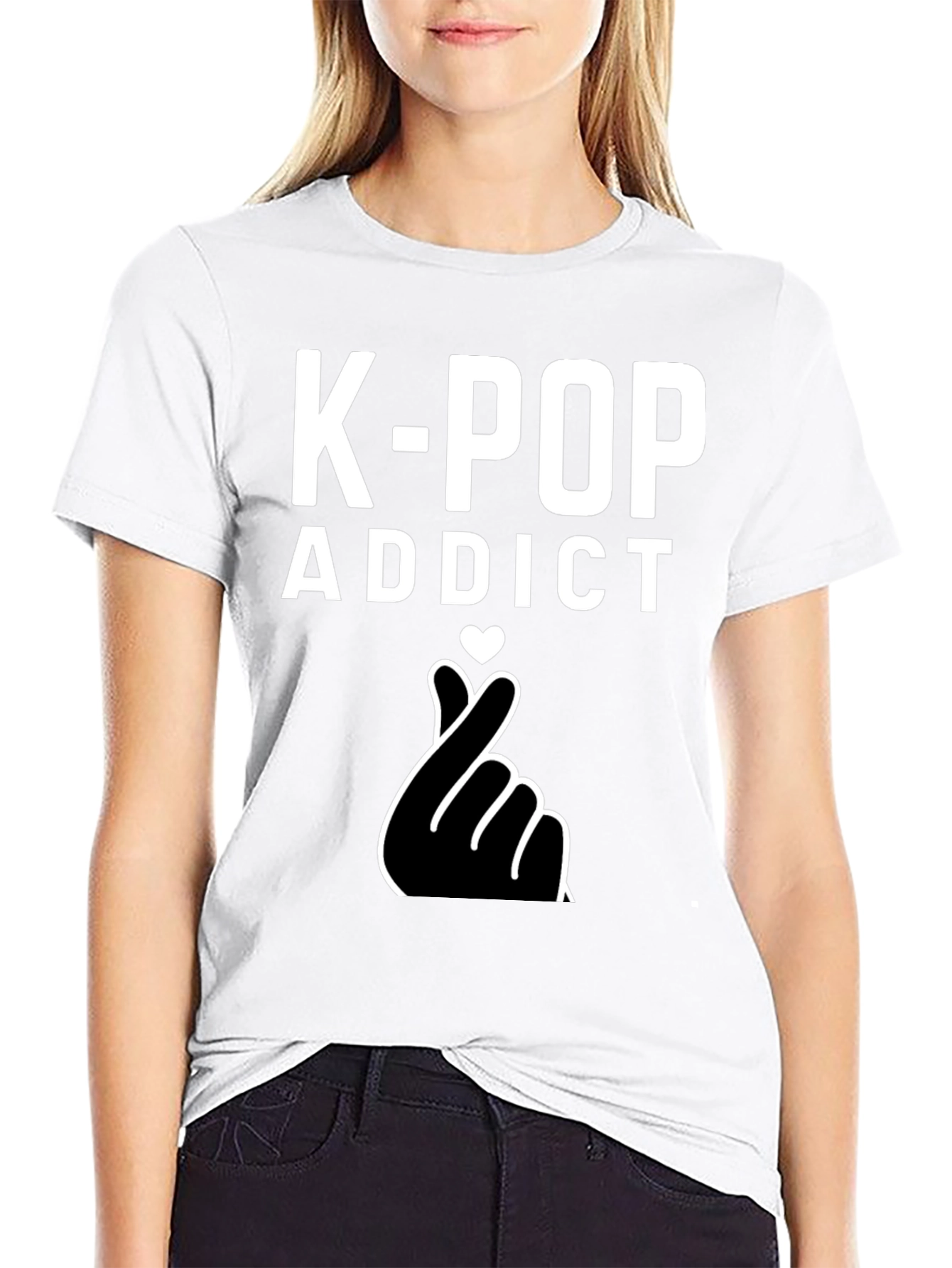 K-Pop Addict Graphic Tee - Black