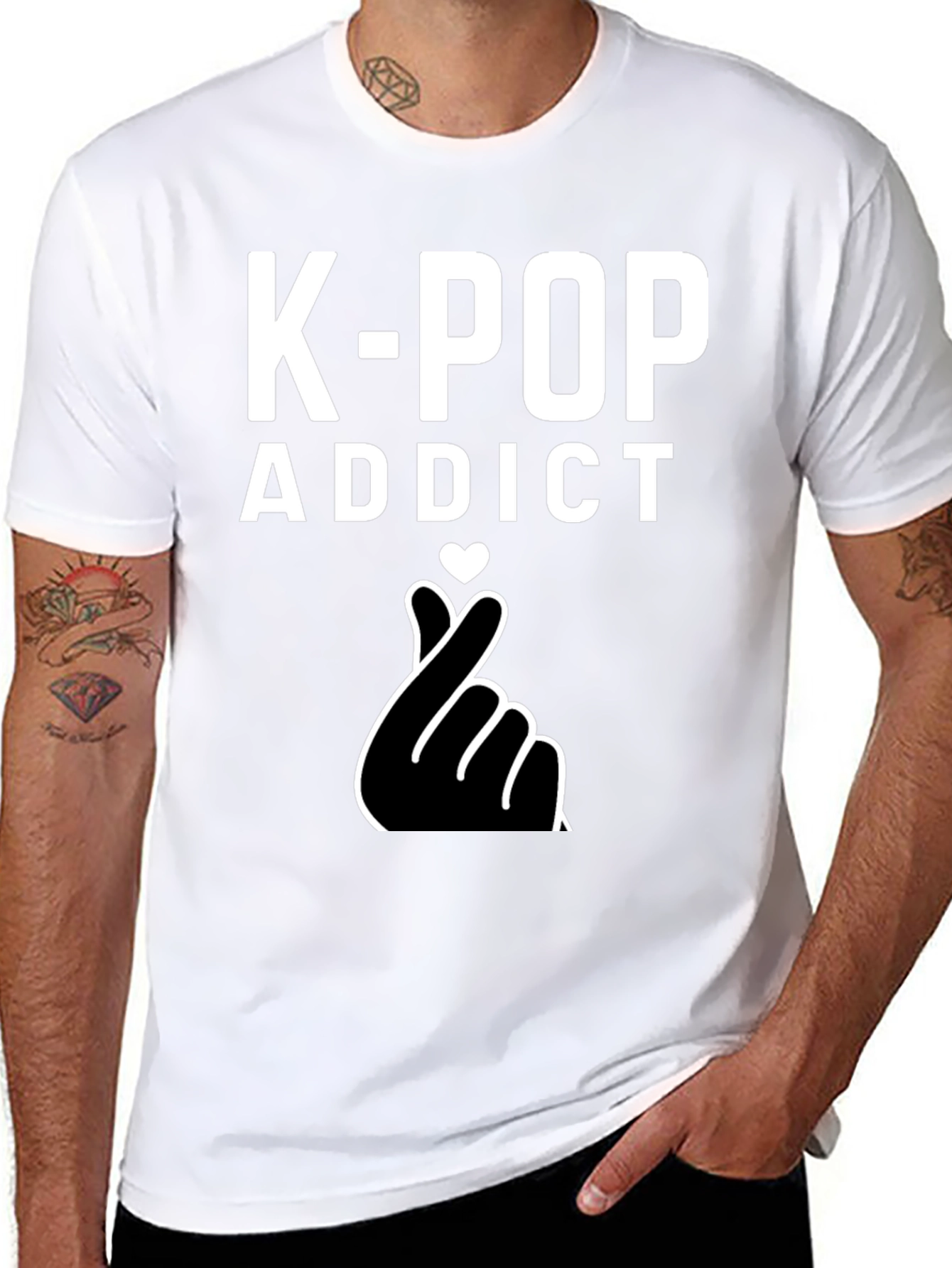 K-Pop Addict Graphic Tee - Black
