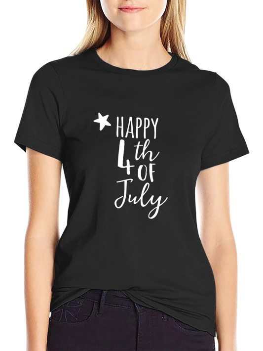 Happy 4th of July Graphic Tee - Black