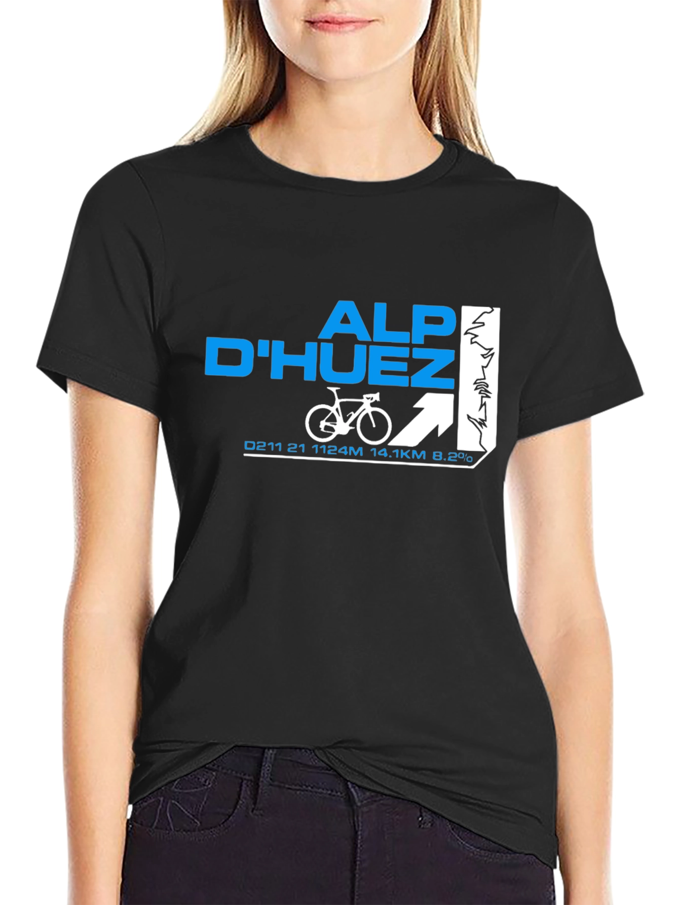 Alp DHuez Cycling T-Shirt - Mountain Climb Design