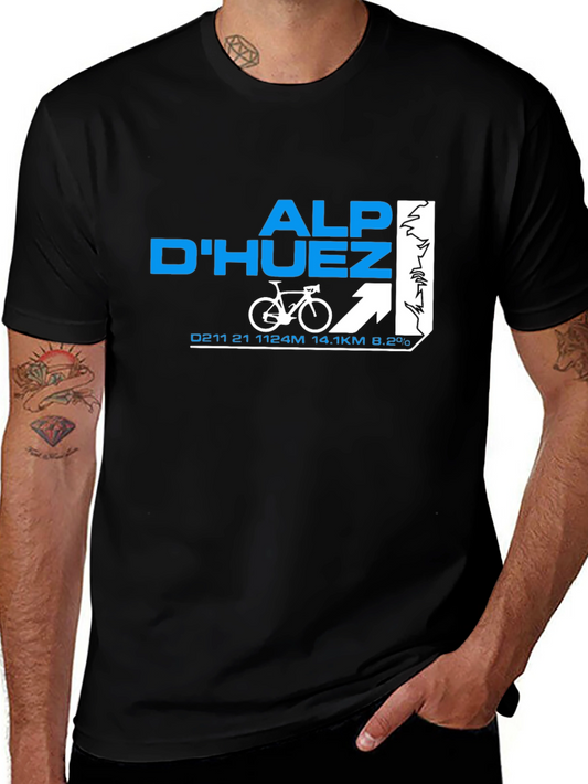 Alp DHuez Cycling T-Shirt - Mountain Climb Design