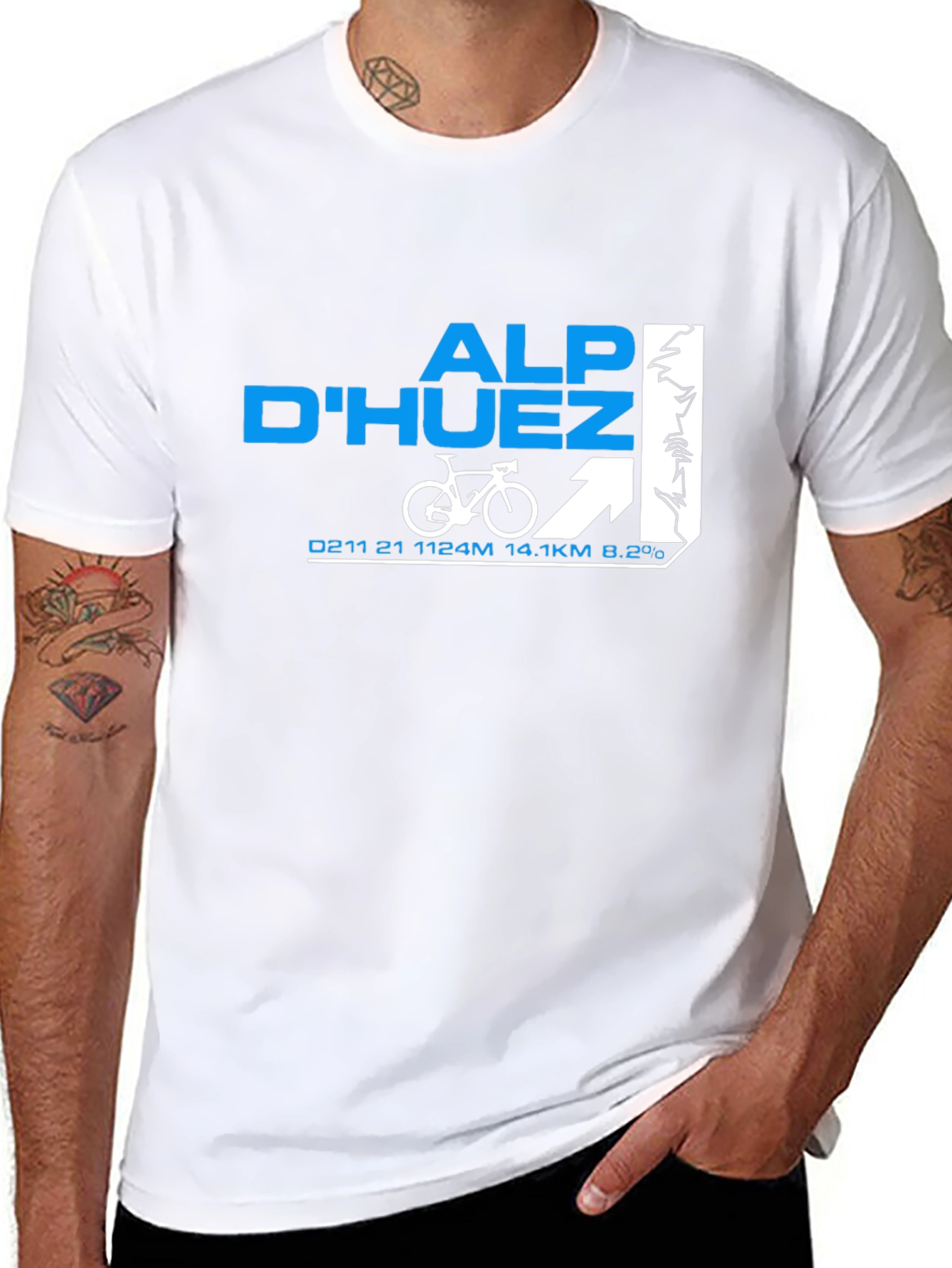 Alp DHuez Cycling T-Shirt - Mountain Climb Design