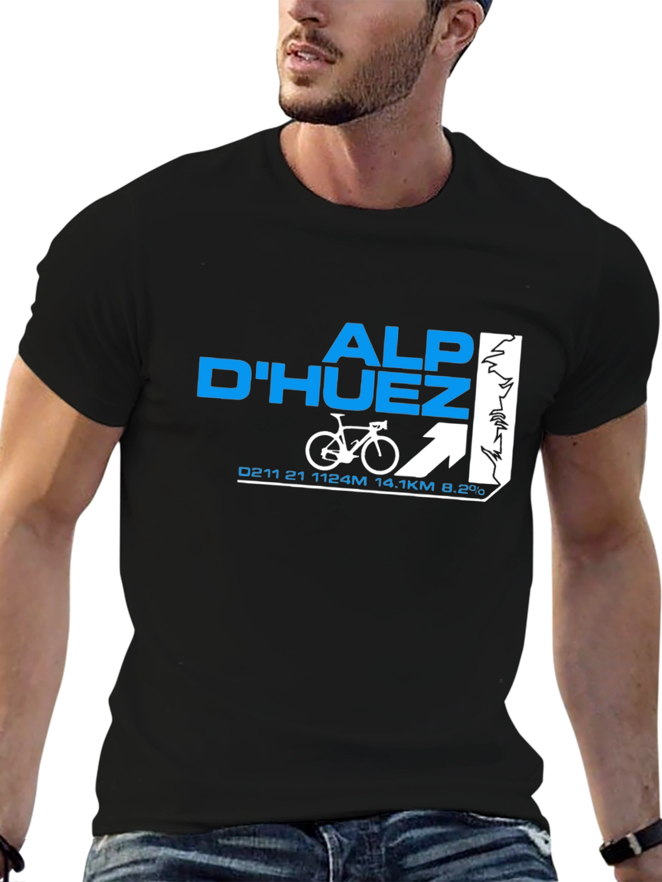 Alp DHuez Cycling T-Shirt - Mountain Climb Design