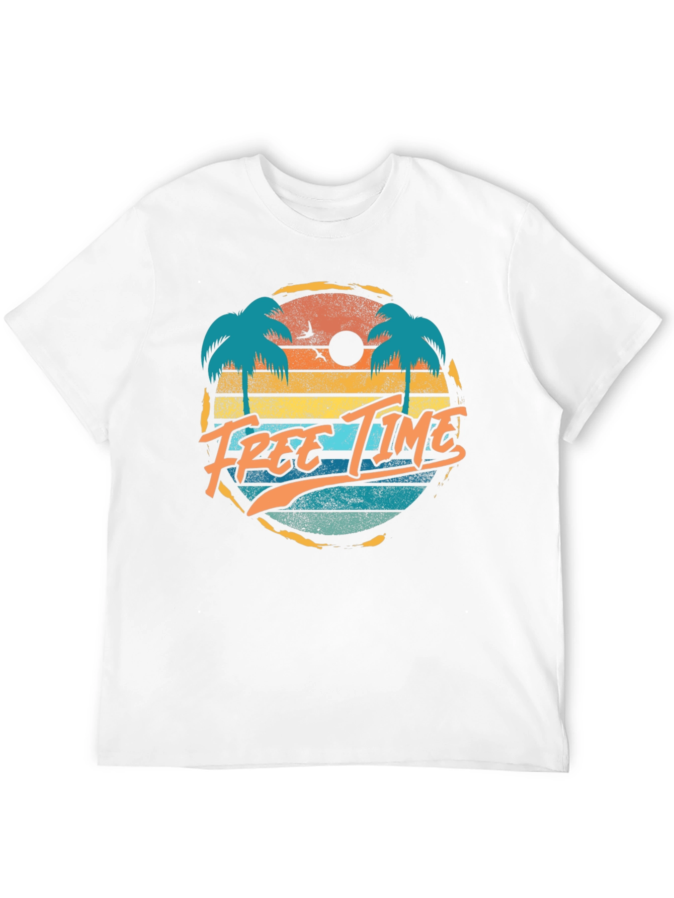 Retro Free Time Palm Tree Graphic Tee
