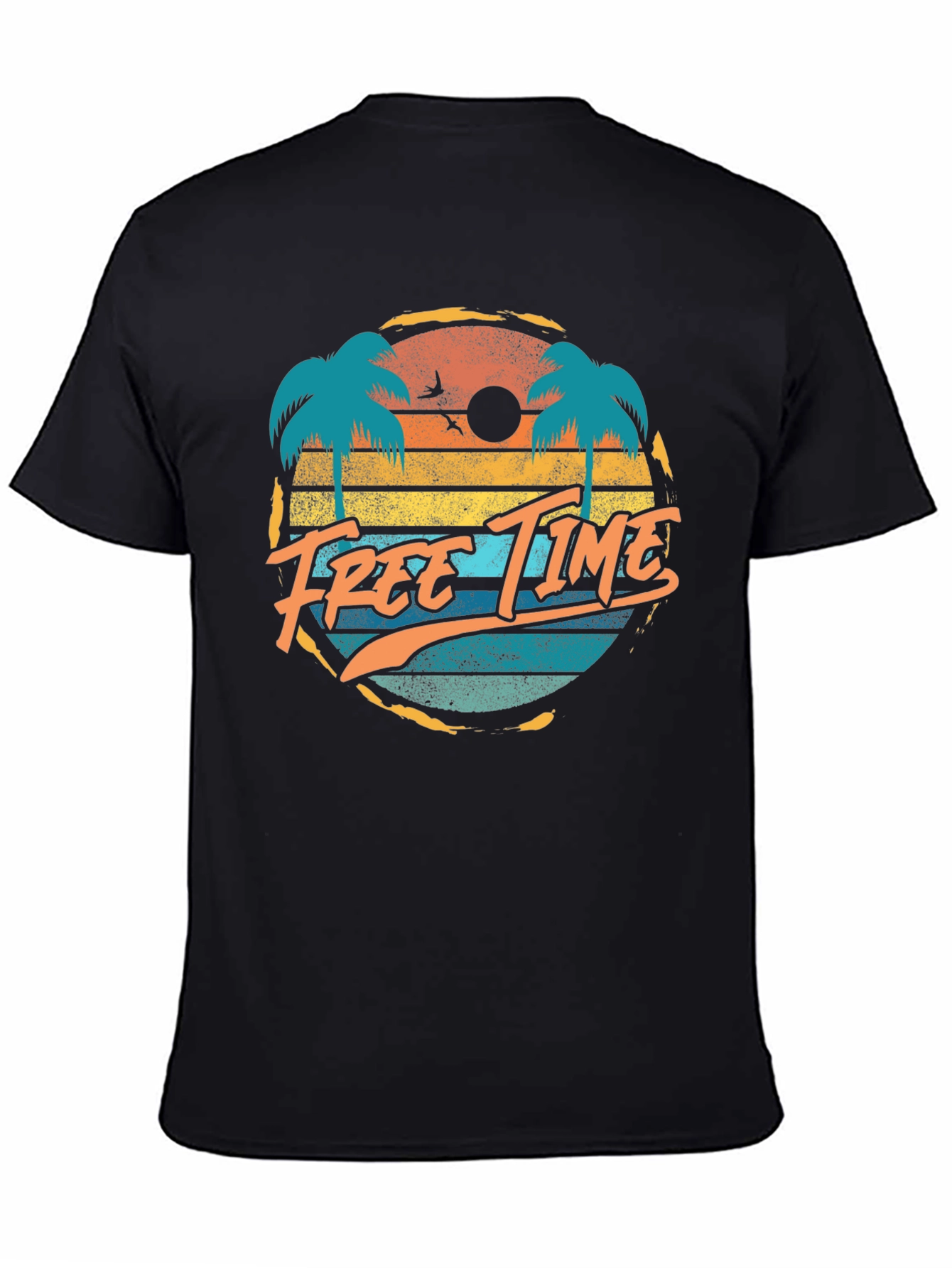 Retro Free Time Palm Tree Graphic Tee
